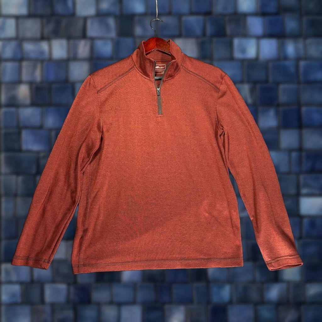 Eddie Bauer Eddie Bauer Shirt Mens Small Henley Rust Long Sleeve 1/4 Zip Pullover Tee FLAWS Size US S / EU 44-46 / 1 - 1 Thumbnail