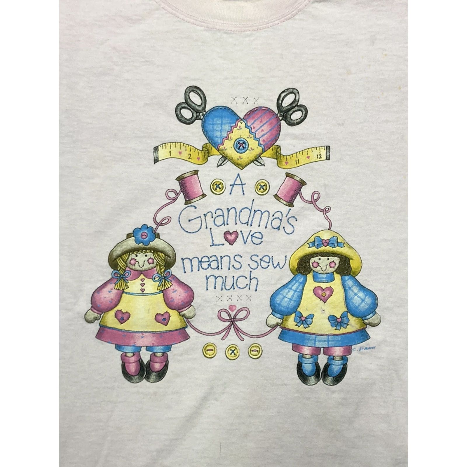 Gildan VINTAGE 90s Grandma T Shirt Sewing Love Means Sew Much Doll Y2K Cute XL Pink Womens T-Shirt Love 90s Vintage Gildan XL Size XL / US 12-14 / IT 48-50 - 2 Thumbnail