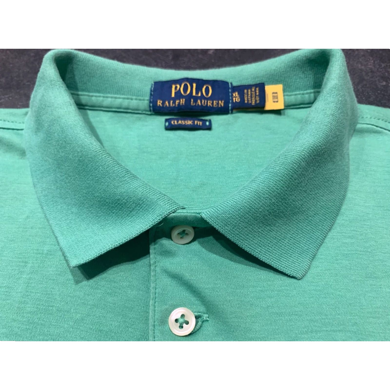 Ralph Lauren VINTAGE Ralph Lauren Polo Shirt Men's XL Green Golf Casual Short Sleeve Cotton Logo 90s Mens Size US XL / EU 56 / 4 - 3 Thumbnail