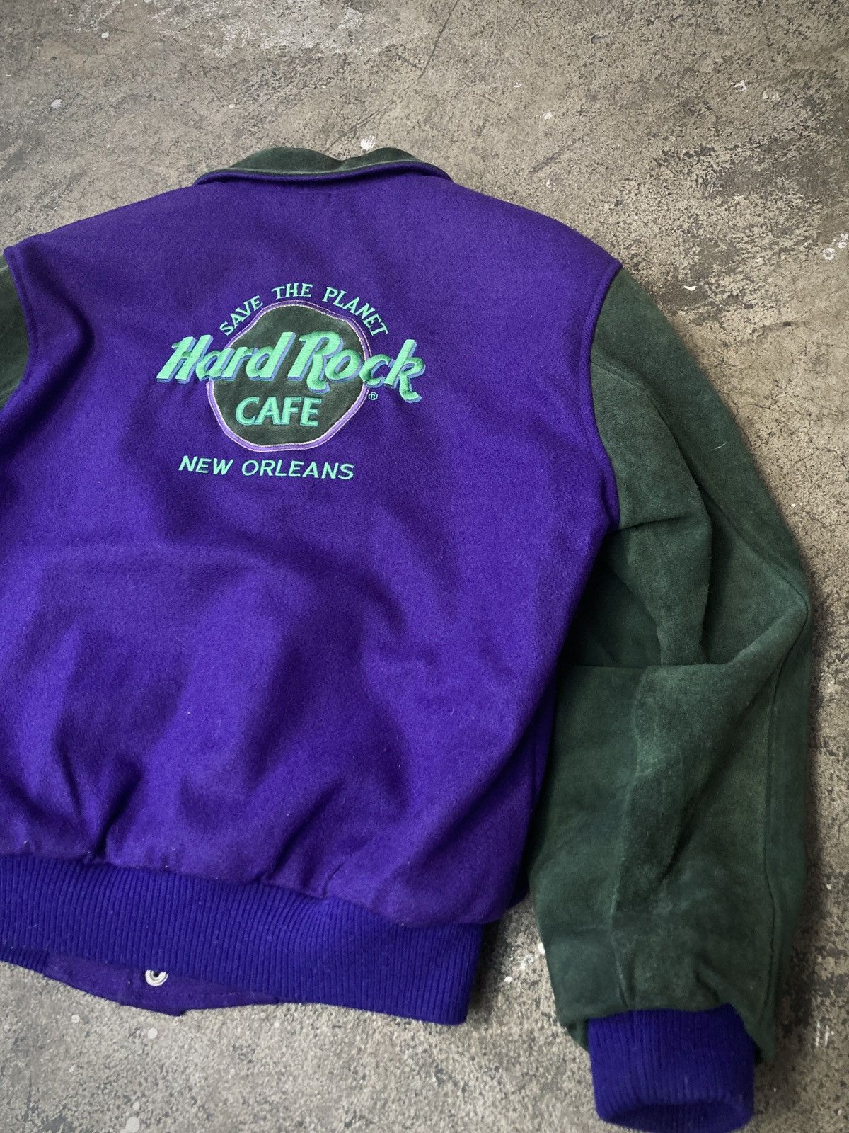 Hard Rock Cafe × Vintage Vintage 90s Hard Rock Café Leather & Wool Jacket Size US M / EU 48-50 / 2 - 13 Thumbnail