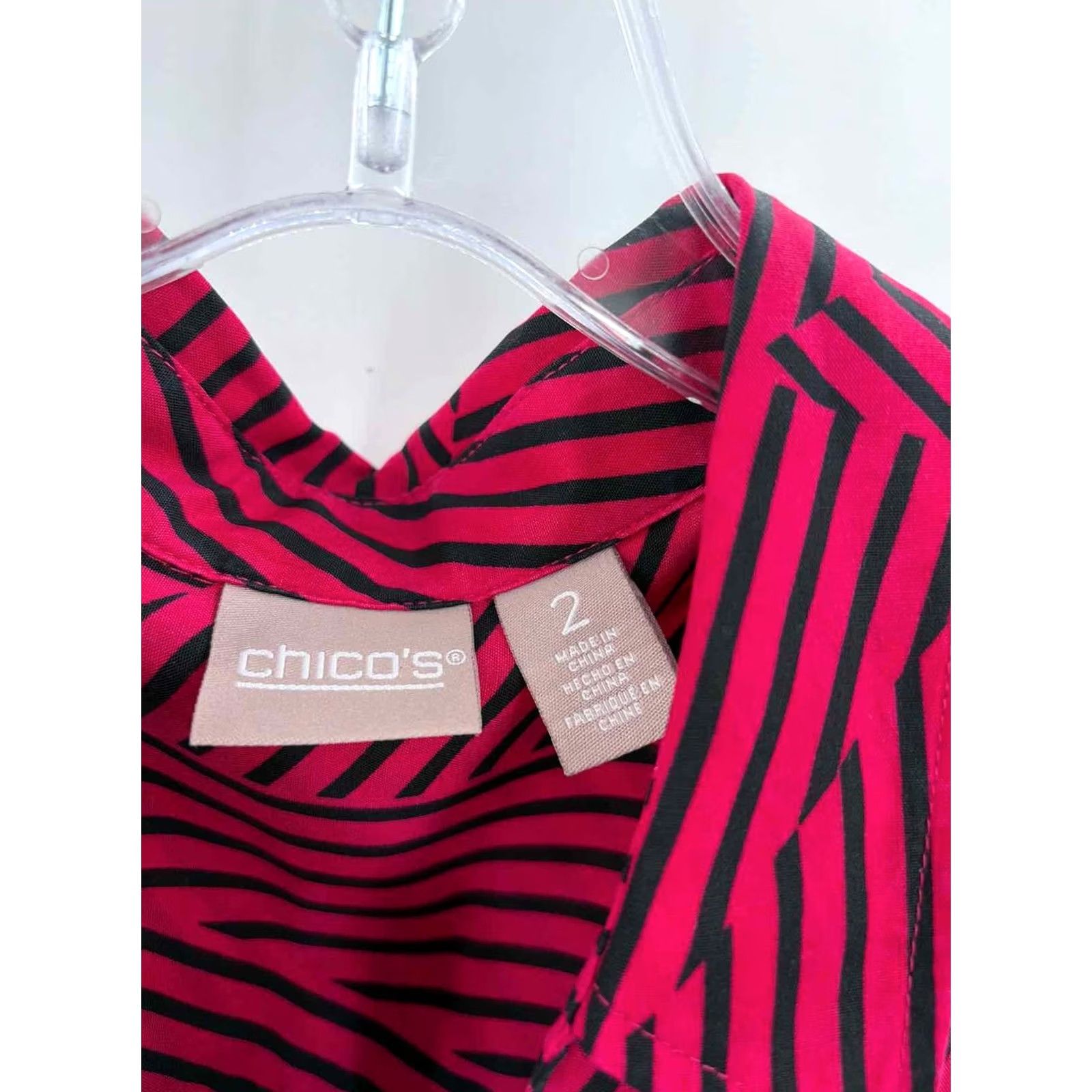 Vintage Chico's Pink Button Down Shirt 2/Large Regular Womens (Pre-Owned) Size XS / US 0-2 / IT 36-38 - 2 Thumbnail