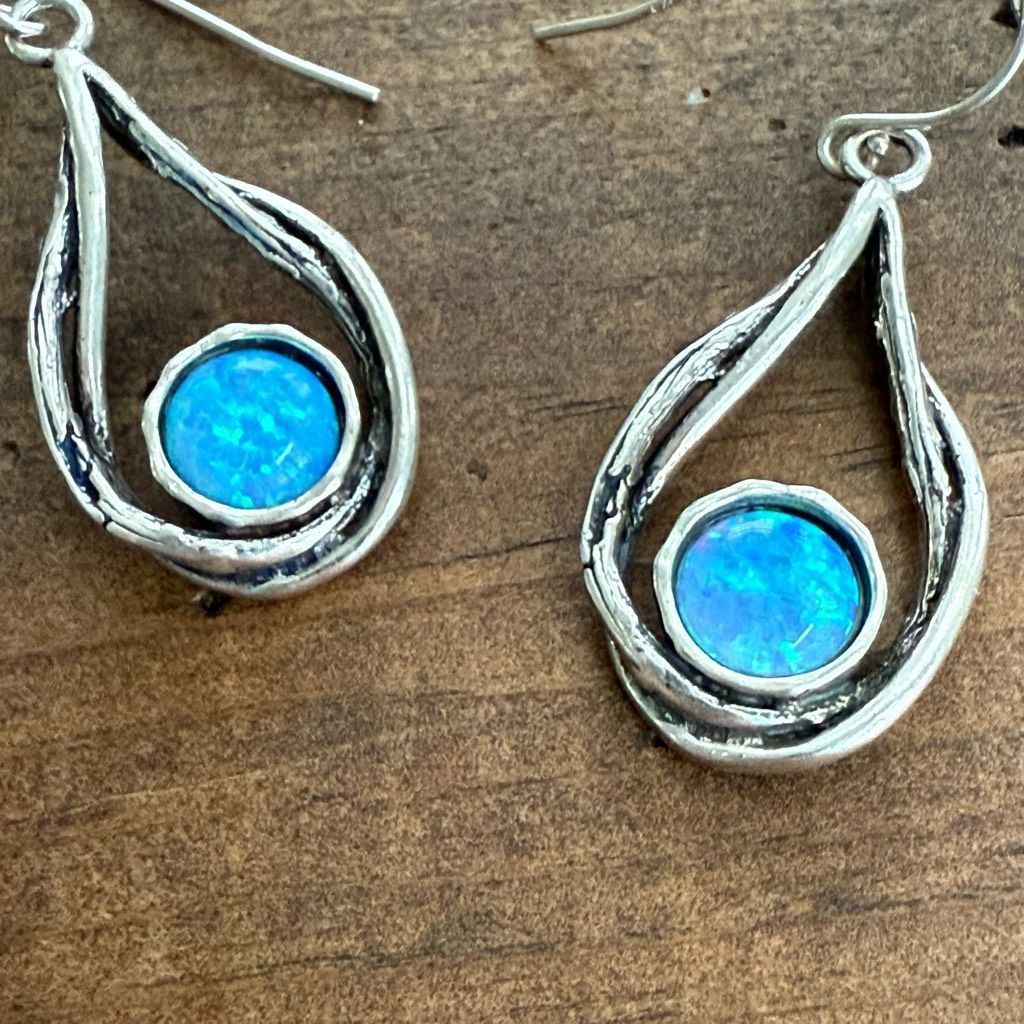Other 4pc Artisan Blue Opal 925 Sterling Silver Hook Earrings Liqu Size ONE SIZE - 2 Thumbnail