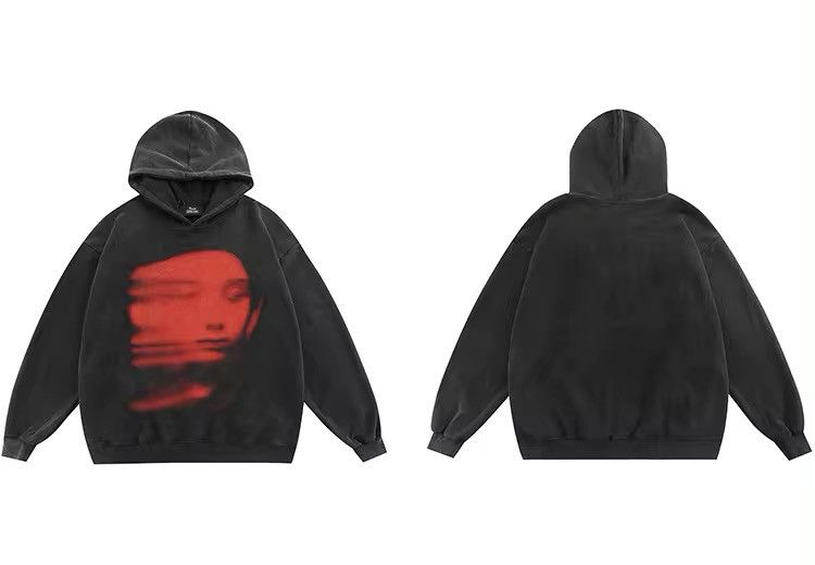 Designer × Vintage Streetwear Washed Retro Hip Hop Printed Hoodie Sweatshirt Size US XXL / EU 58 / 5 - 4 Thumbnail