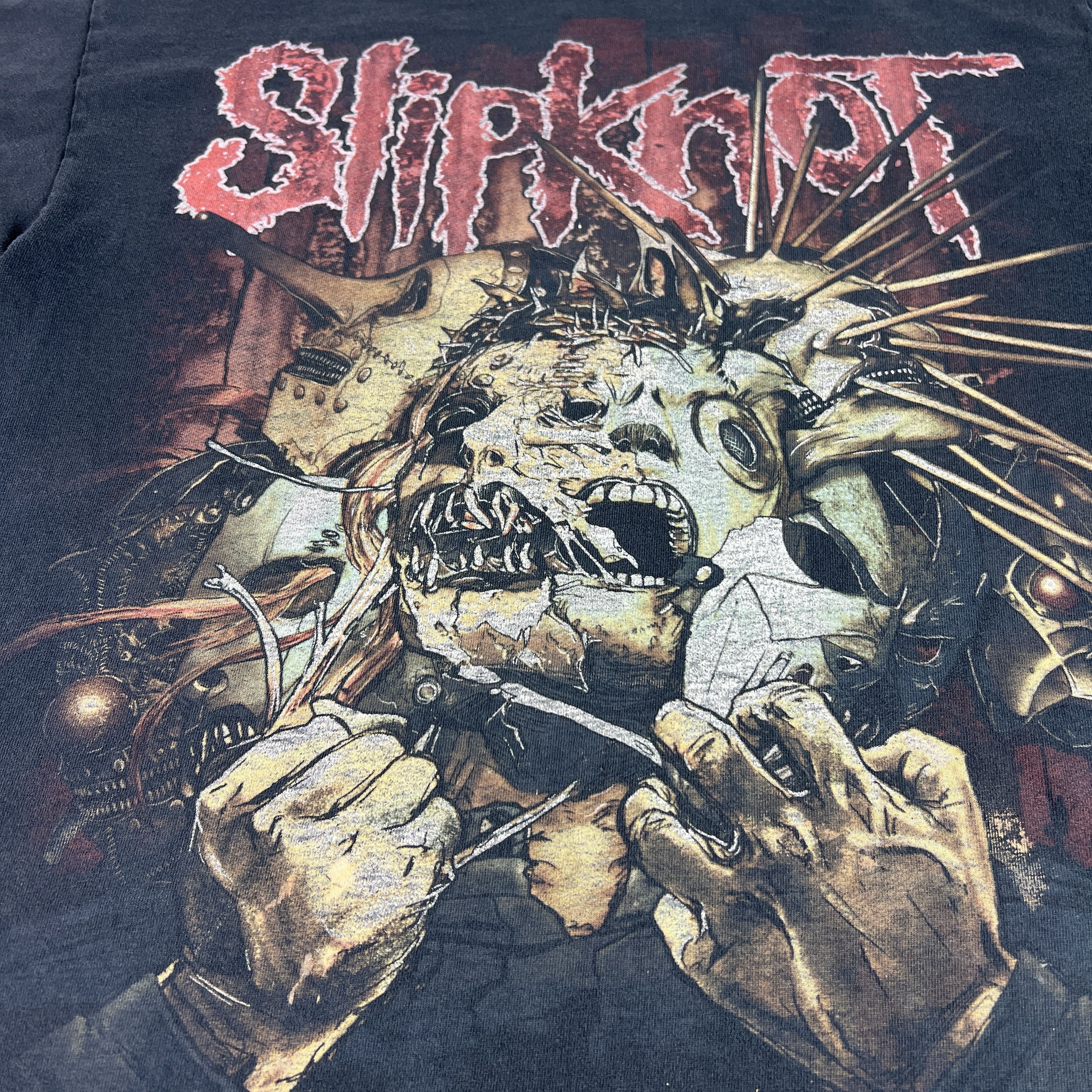 Hanes VTG 90s Slipknot Shave Mask Shirt Thrashed Metal Tee Tag M Size US M / EU 48-50 / 2 - 8 Thumbnail
