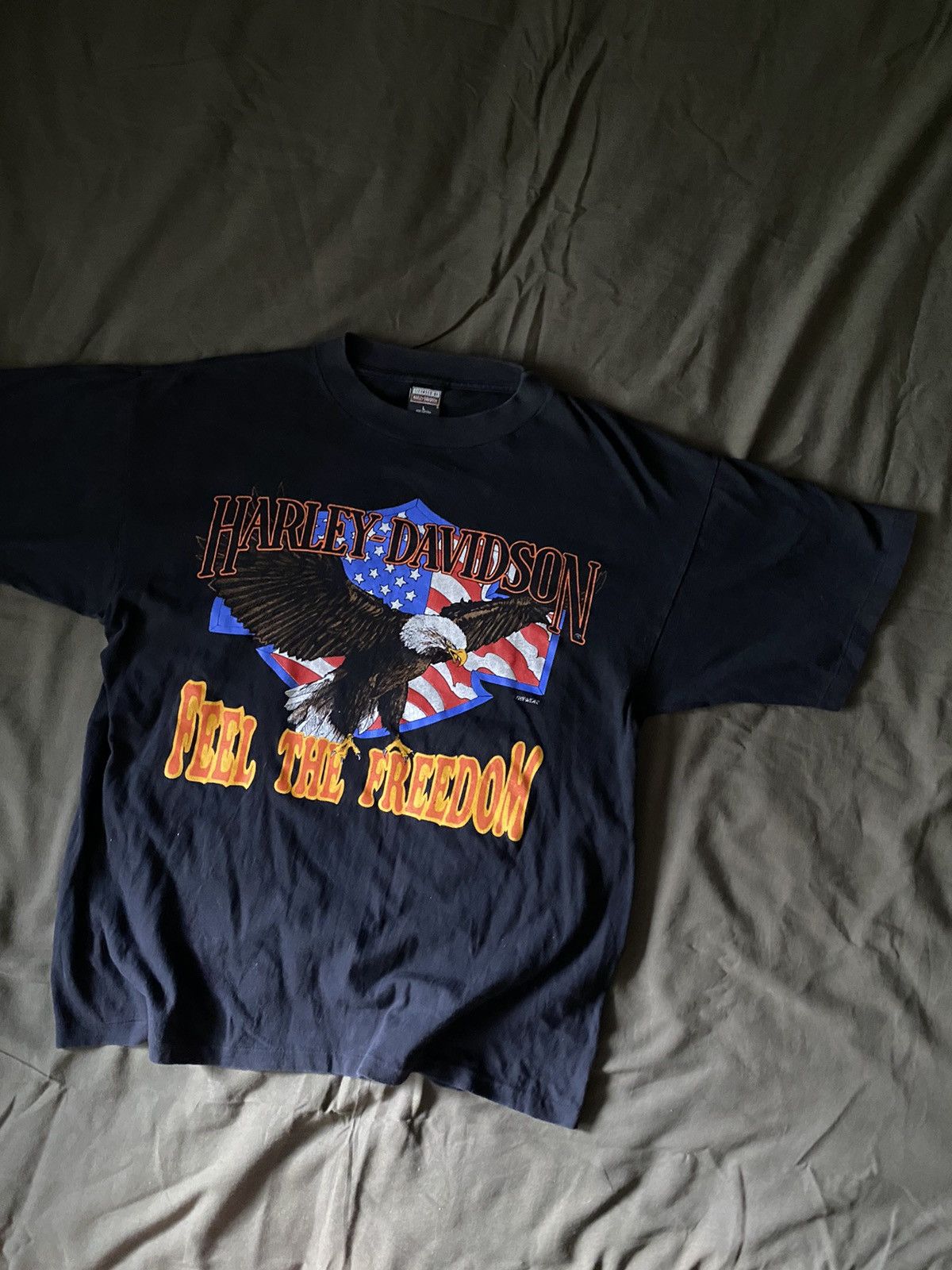 Harley Davidson × Vintage Harley-Davidson Choppers Vintage Rare 3D Print USA Eagle Tee Size US L / EU 52-54 / 3 - 2 Thumbnail
