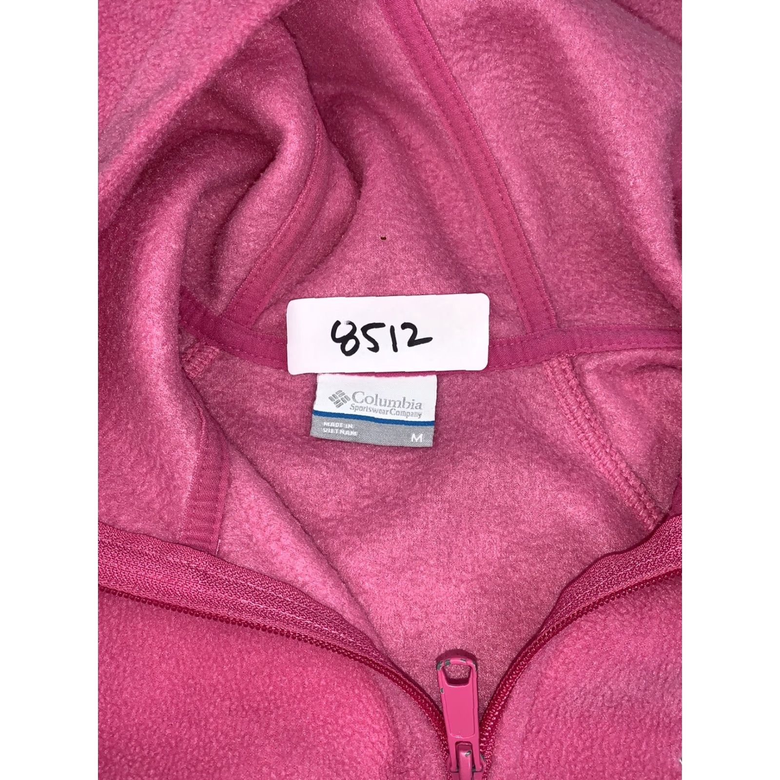Pinko Columbia Jacket Vest Womens M Pink Fleece Hooded Casual Outdoor Zip #8512 Size M / US 6-8 / IT 42-44 - 3 Thumbnail