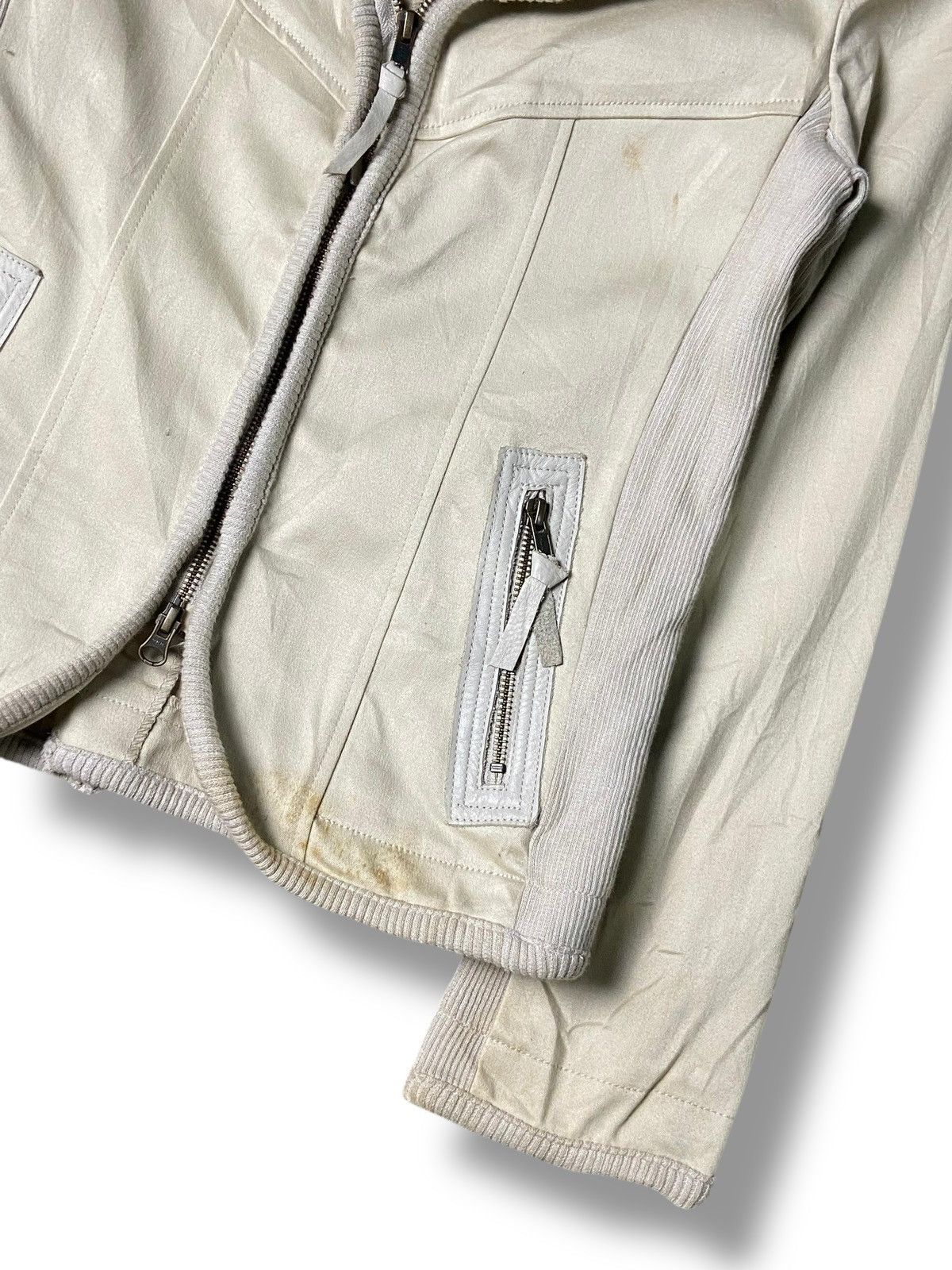Japanese Brand B.R.U.S.H Canvas Leather Hidden Hooded Crop Jacket (142) Size US XXS / EU 40 - 3 Thumbnail