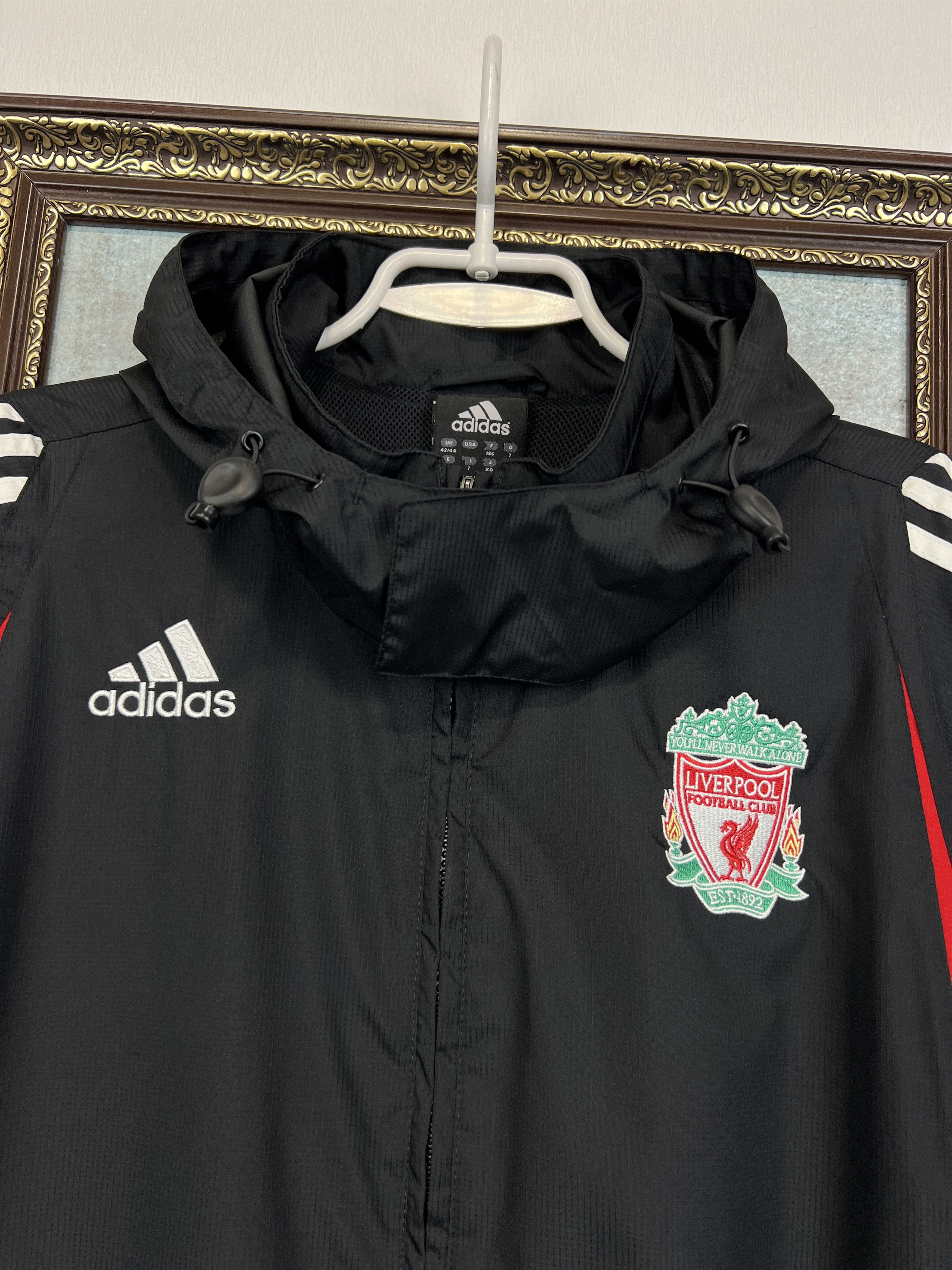 Adidas Liverpool Football Jacket Soccer Track Top Hooded Rare Size US L / EU 52-54 / 3 - 3 Thumbnail