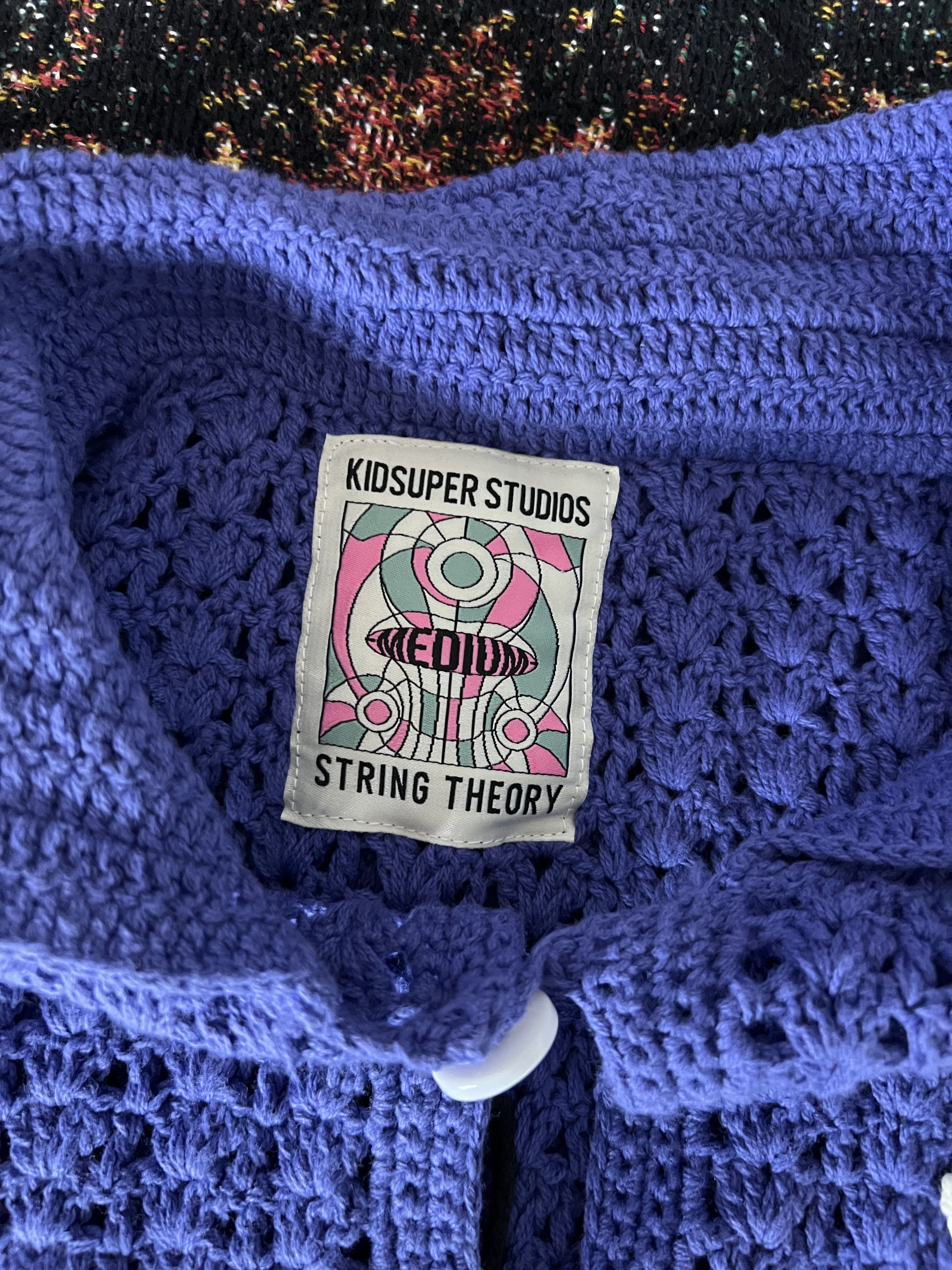 KidSuper Kidsuper Studios Long Sleeve Crochet Sweater in Purple Size US M / EU 48-50 / 2 - 8 Thumbnail