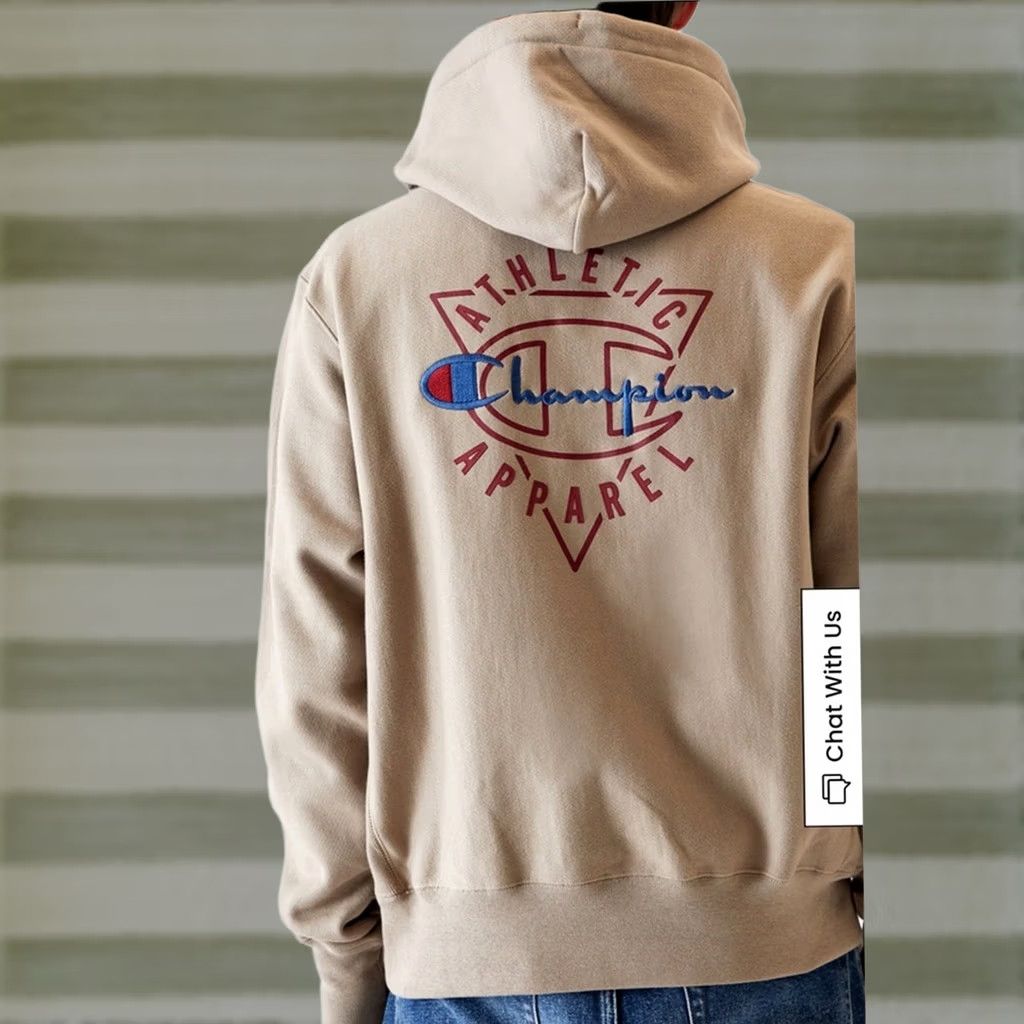 Champion Champion Reverse Weave Hoodie Size XL Beige Stacked Heritage Embroidered Pullover Mens Size US XL / EU 56 / 4 - 1 Thumbnail