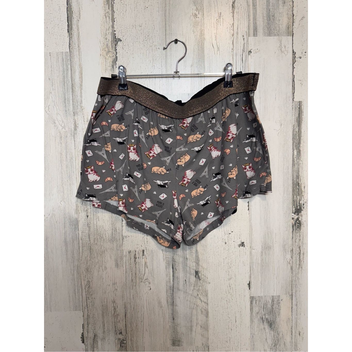 Other Pusheen the Cat Paris Print Pajama Shorts Metallic Waistband Size ONE SIZE - 1 Thumbnail