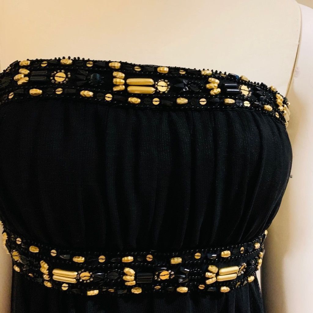Other JS Boutique black long dress w gold beads size 8 Size M / US 6-8 / IT 42-44 - 4 Thumbnail