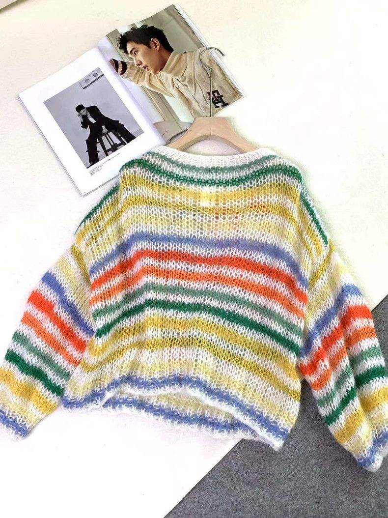 Loewe LOEWE Patchwork striped large logo knit top Size M / US 6-8 / IT 42-44 - 4 Thumbnail
