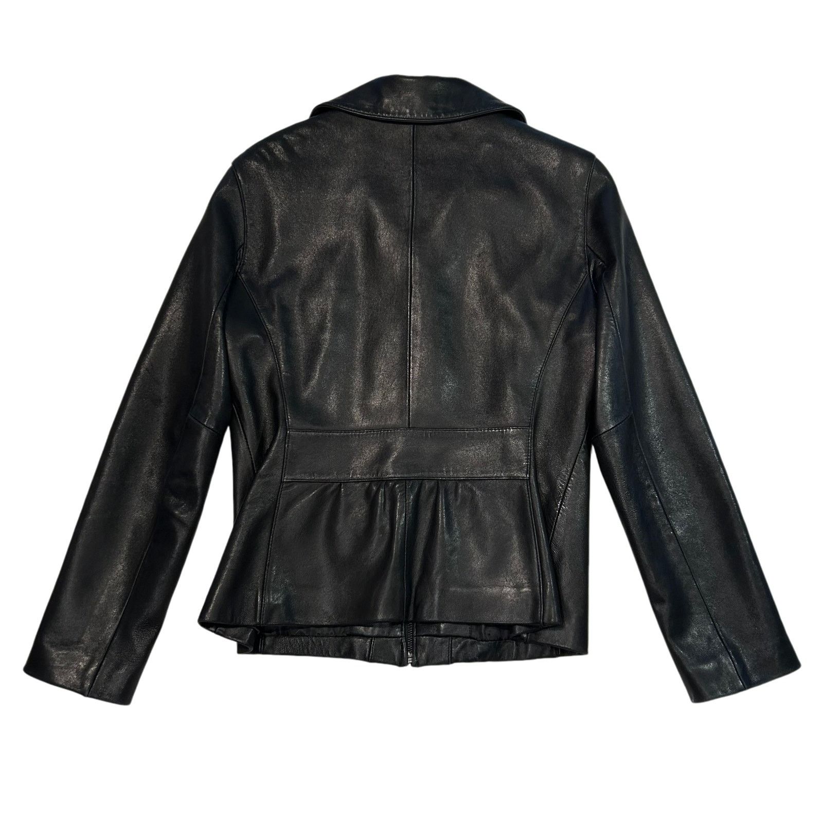 Jones New York Jones New York Black Leather Zip Up Moto Biker Jacket Size M Size M / US 6-8 / IT 42-44 - 2 Thumbnail