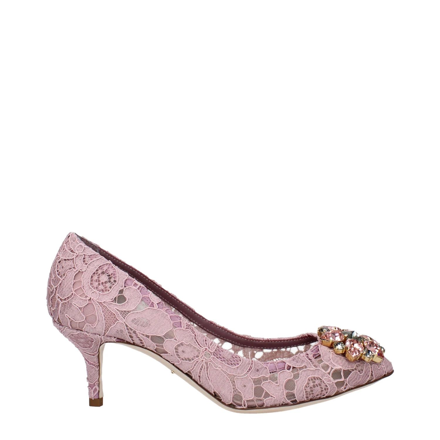 Dolce & Gabbana ob1o1e1124 Lace Pumps in Pink Size US 6 / IT 36 - 1 Thumbnail