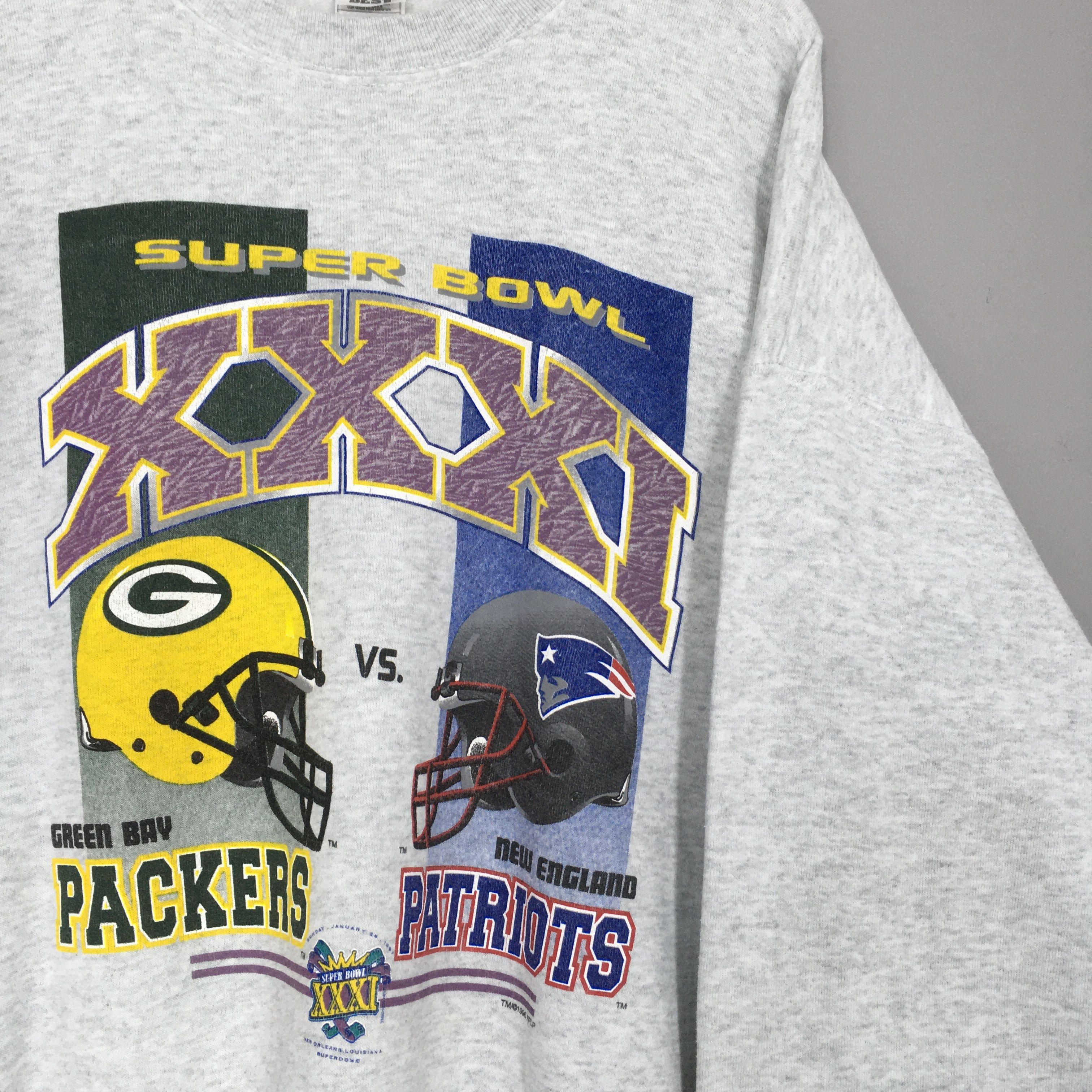 NFL × Vintage Vintage 1990s Super Bowl XXXI NFL Sweatshirt XXLarge Size US XXL / EU 58 / 5 - 2 Thumbnail