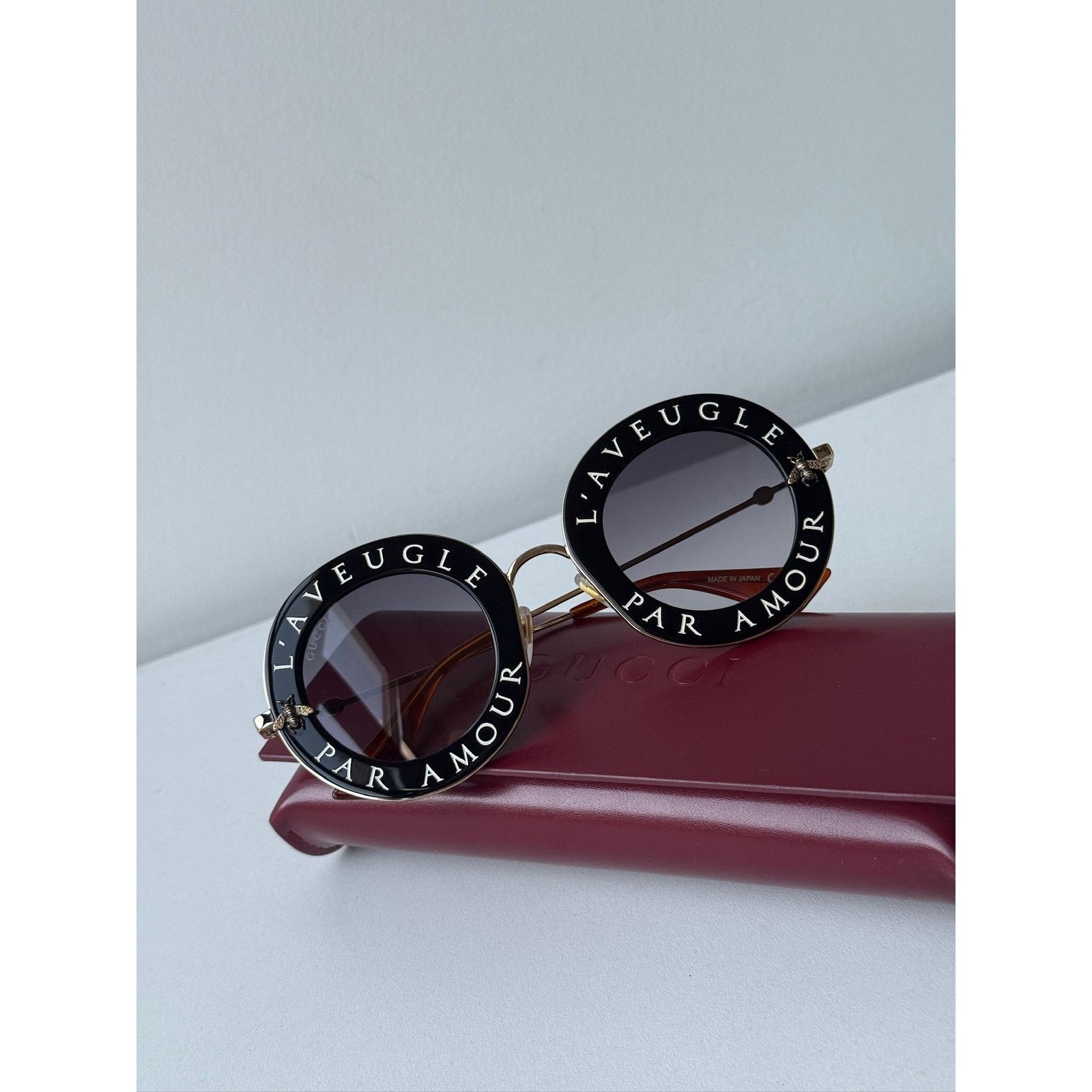 Gucci RARE! NEW Gucci GG0113S Blind for Love Black Sunglasses Size ONE SIZE - 3 Thumbnail