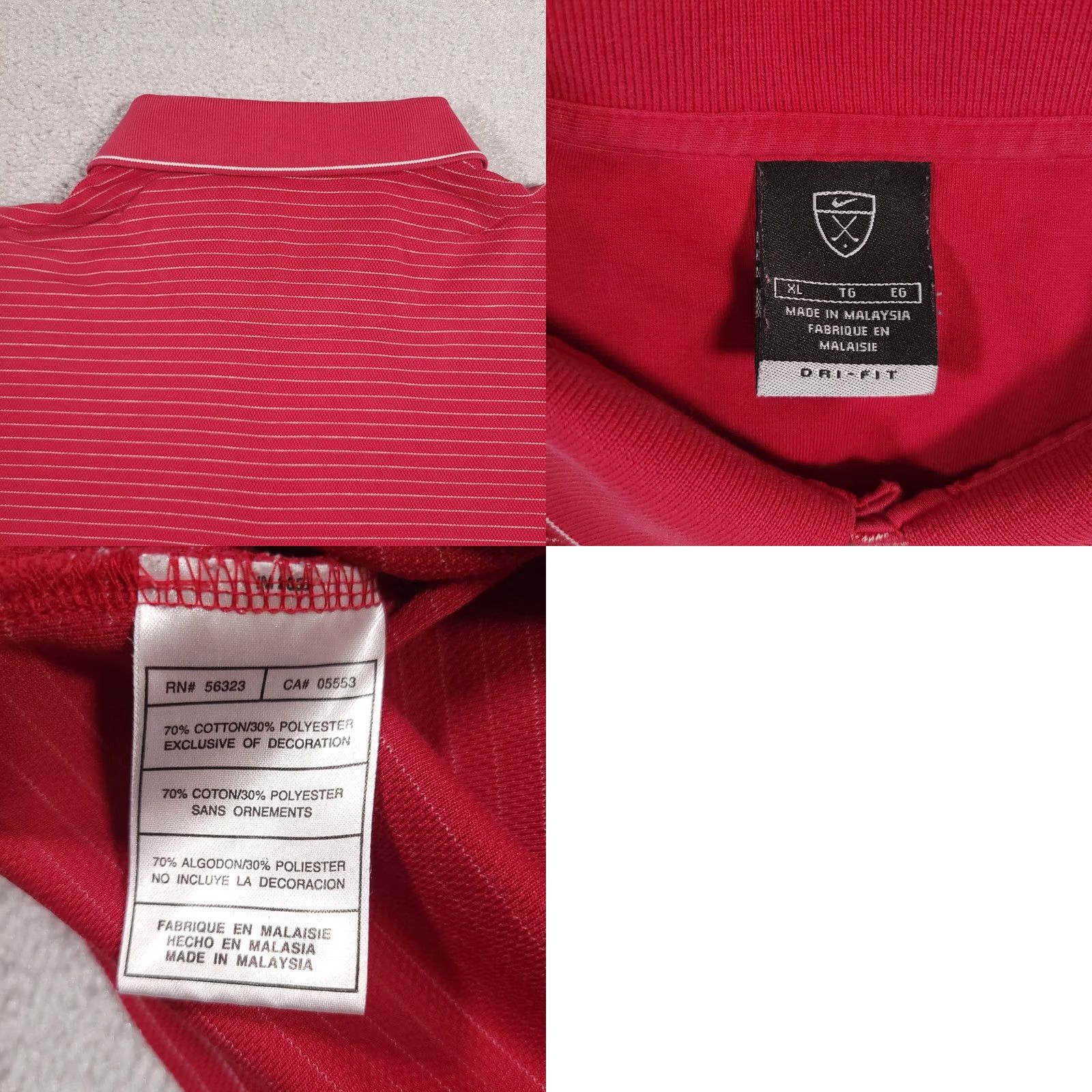 Nike VINTAGE Nike Golf Polo Shirt Mens XL Red Striped Dri-Fit Embroidered Logo Shirt Size US XL / EU 56 / 4 - 9 Thumbnail
