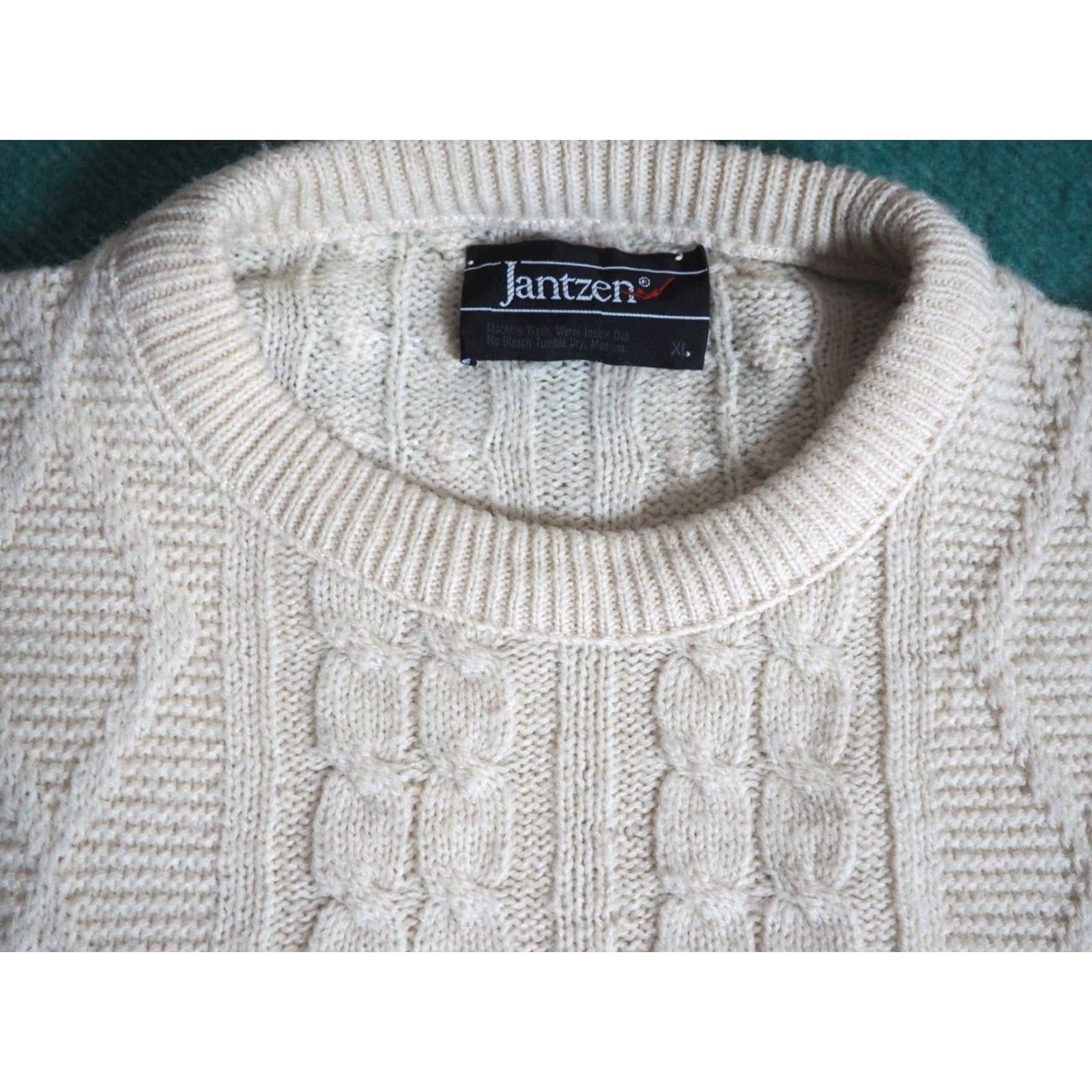 Jantzen VTG 70s 80s Jantzen Ivory Cream Cable Knit Acrylic Fisherman Pullover Sweater XL Men's Wool? Size US XL / EU 56 / 4 - 2 Thumbnail