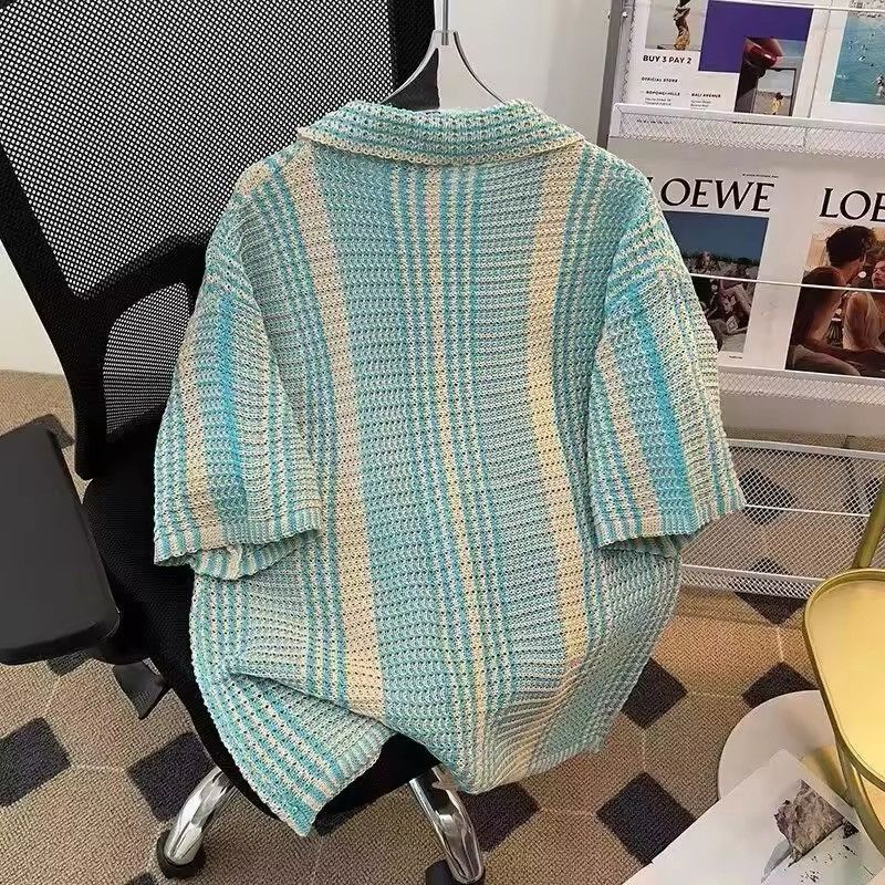Other Streetwear Knitted Hawaiian Stripe Polo Shirt Size US M / EU 48-50 / 2 - 3 Thumbnail