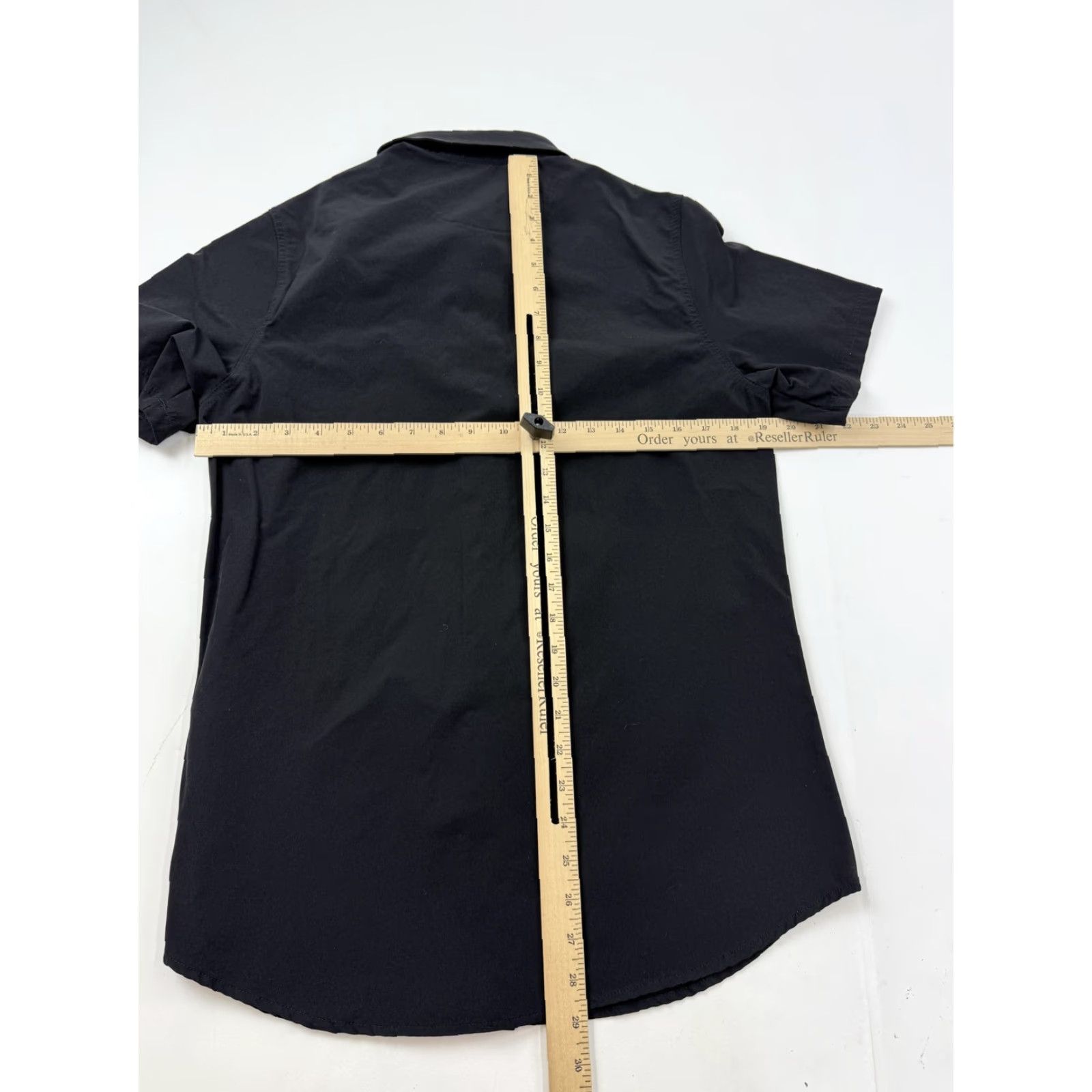 Vintage Scott James Shirt Mens Medium Black Solid Short Sleeve Button Front Pockets Size US M / EU 48-50 / 2 - 5 Thumbnail