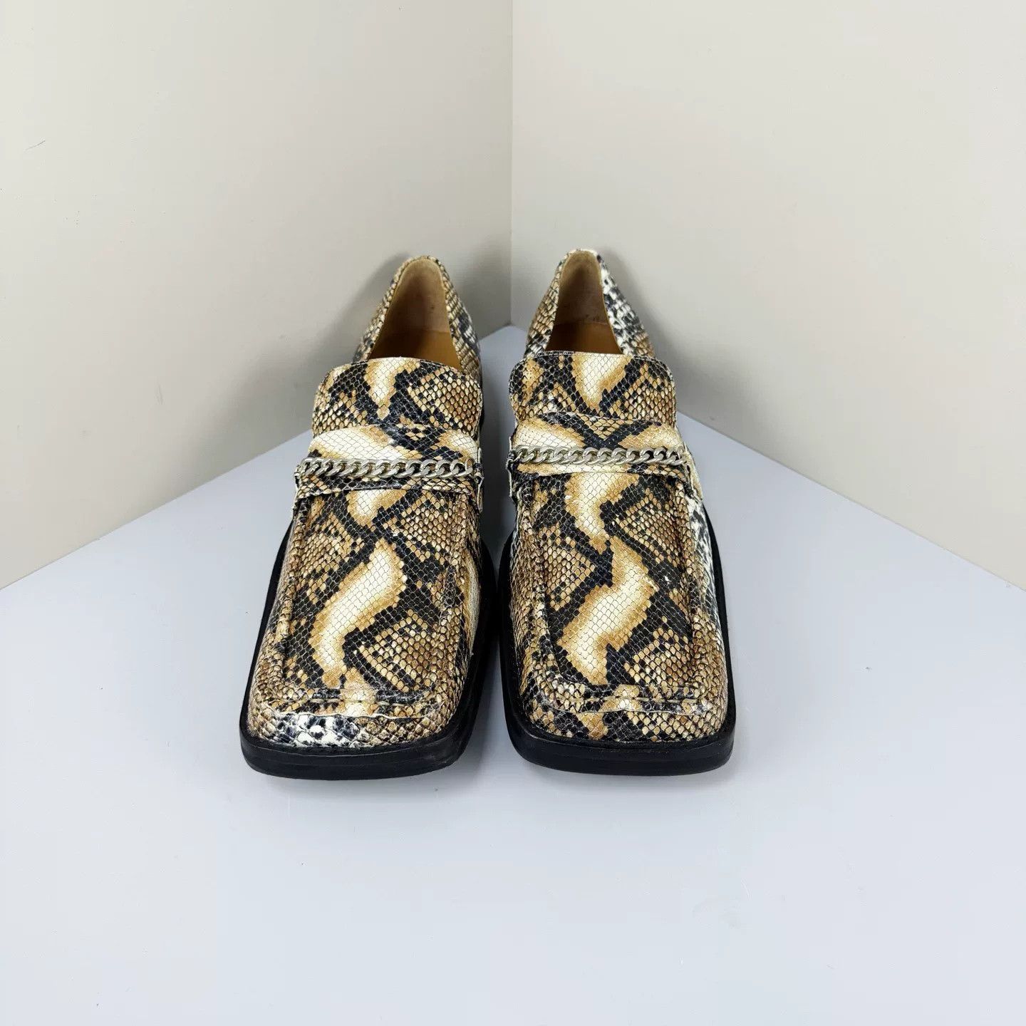 Martine Rose Martine Rose Snake Print Chain Square Toe Loafers Size US 6 / IT 36 - 1 Thumbnail