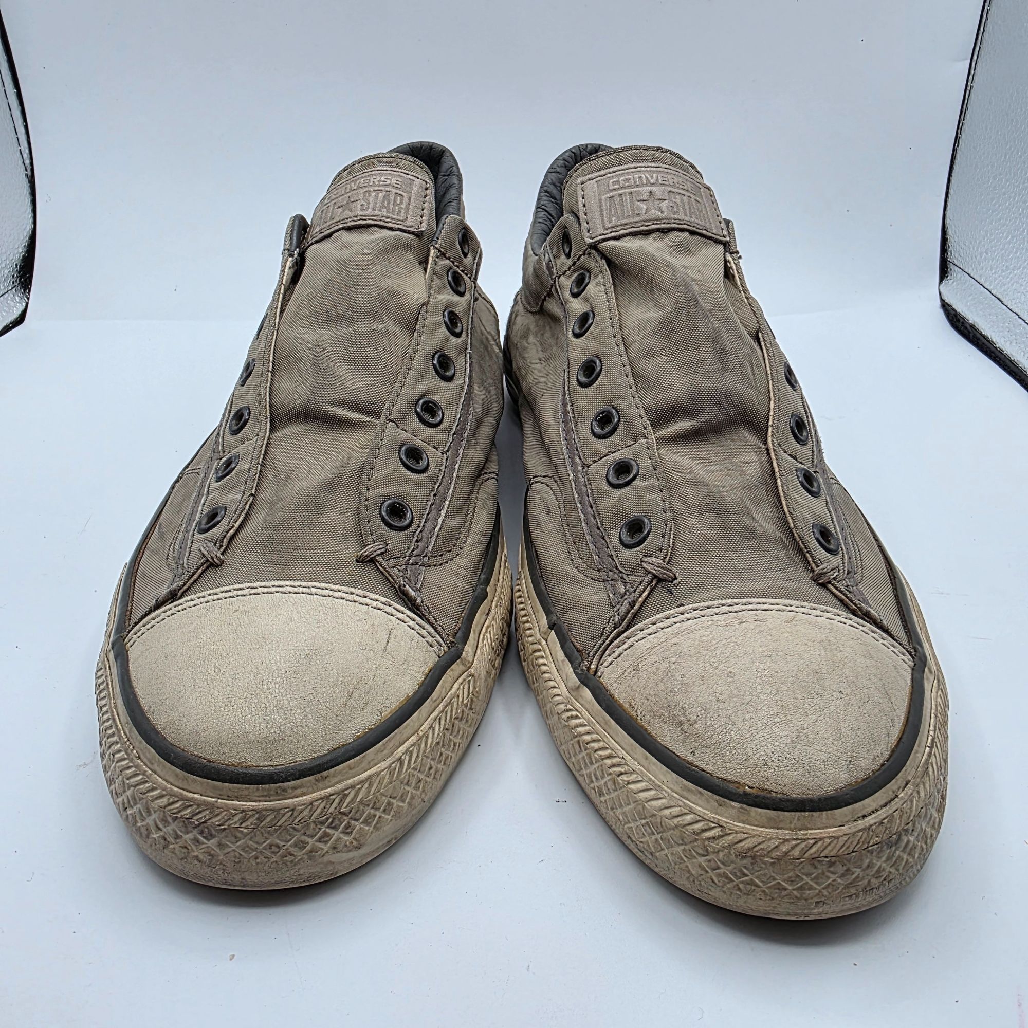 Converse × John Varvatos Converse x John Varvatos Mens Size 11 Gray Laceless Slip On Size US 11 / EU 44 - 2 Thumbnail