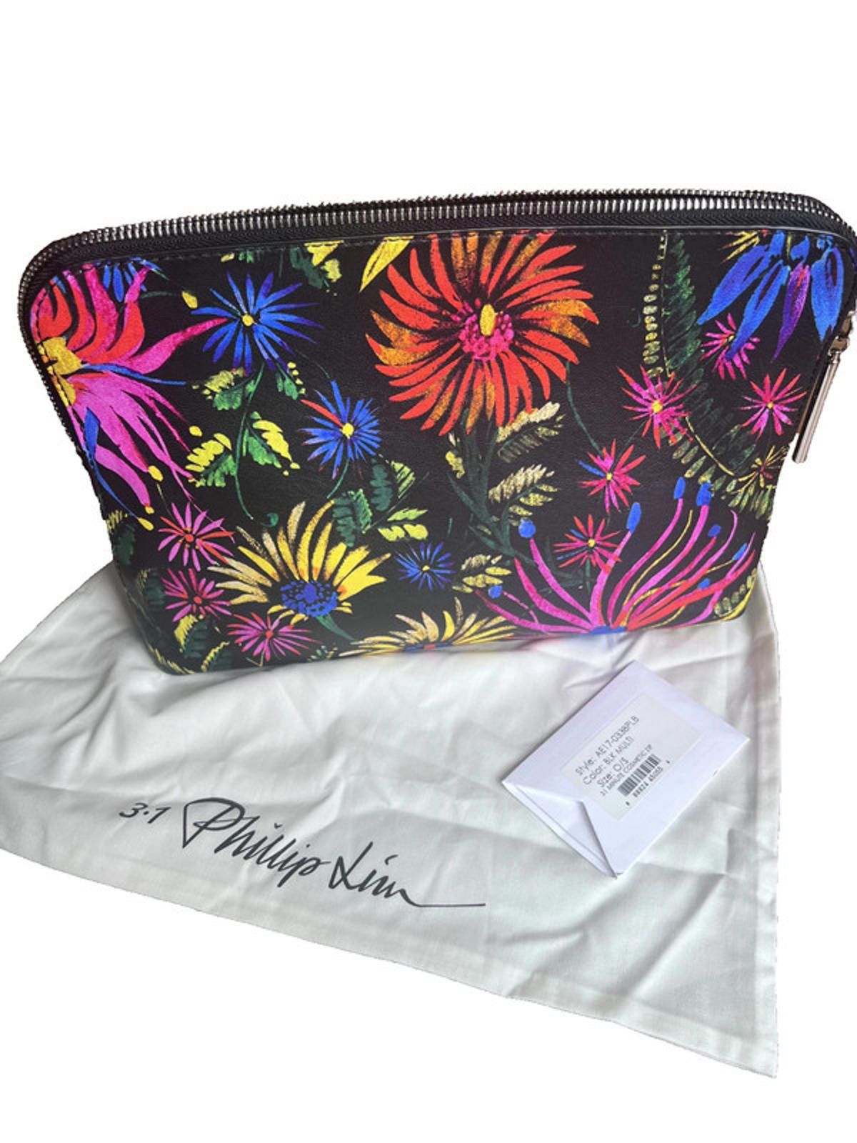 3.1 Phillip Lim 3.1 Philip lim black floral leather pouch zip up Clutch bag Size ONE SIZE - 1 Thumbnail