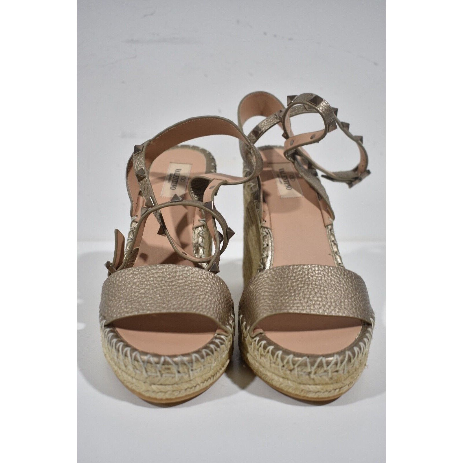 Valentino Rockstud Skin Ankle Strap Platform Wedge Sandal Heel 41 Size US 11 / IT 41 - 5 Thumbnail