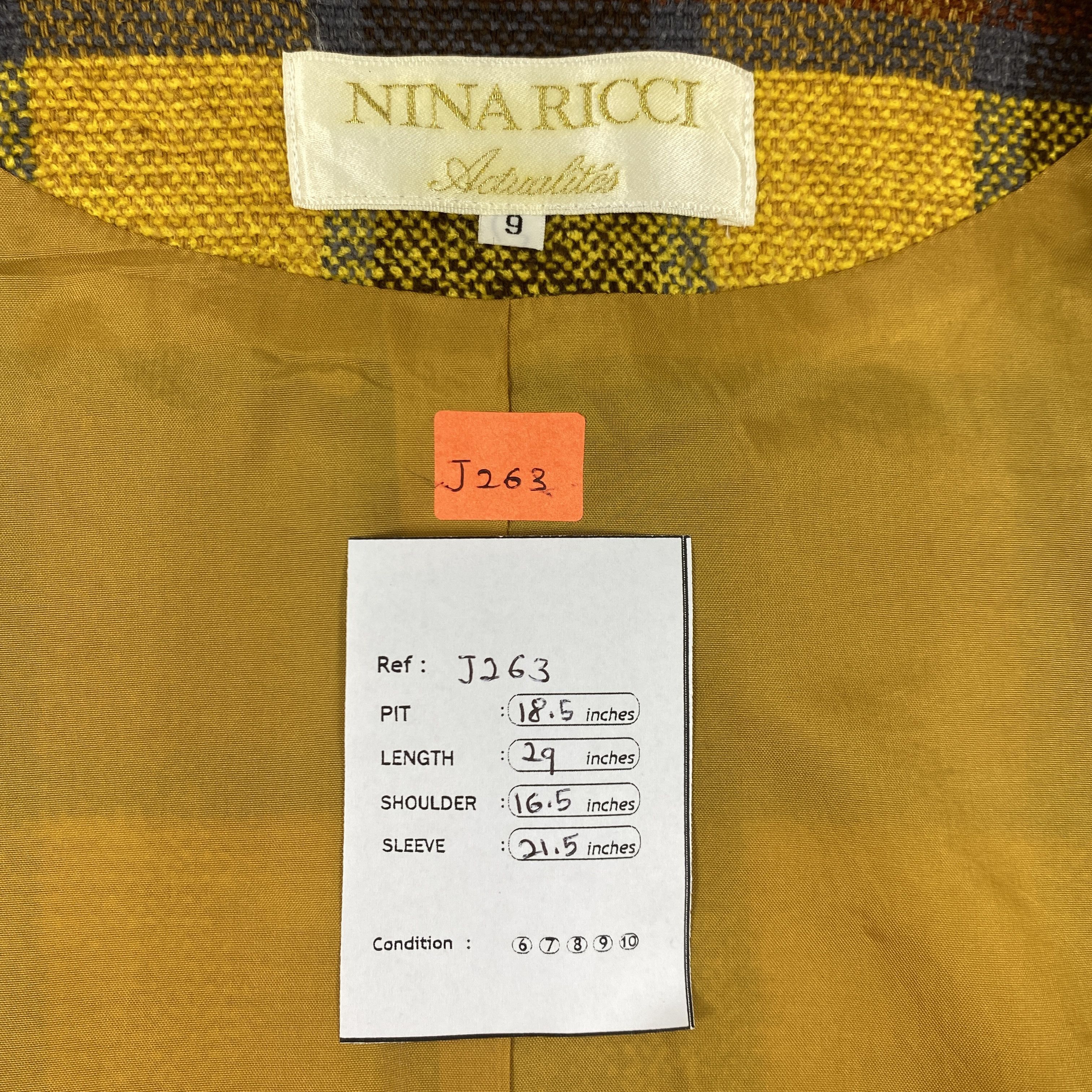 Japanese Brand Vintage Nina Ricci Actualties Coat Plaid Jacket -J263 Size US S / EU 44-46 / 1 - 5 Thumbnail