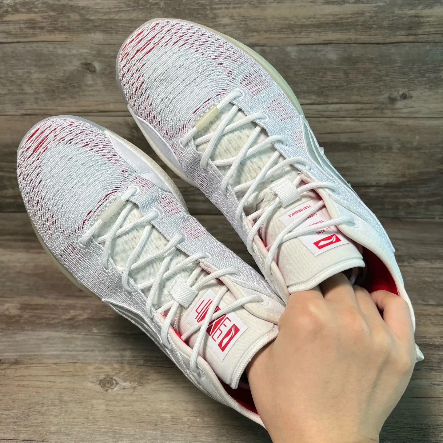Li-Ning LI-NING Yushuai 13 Bèng Low Top White/Red 43 EU Size US 10 / EU 43 - 5 Thumbnail