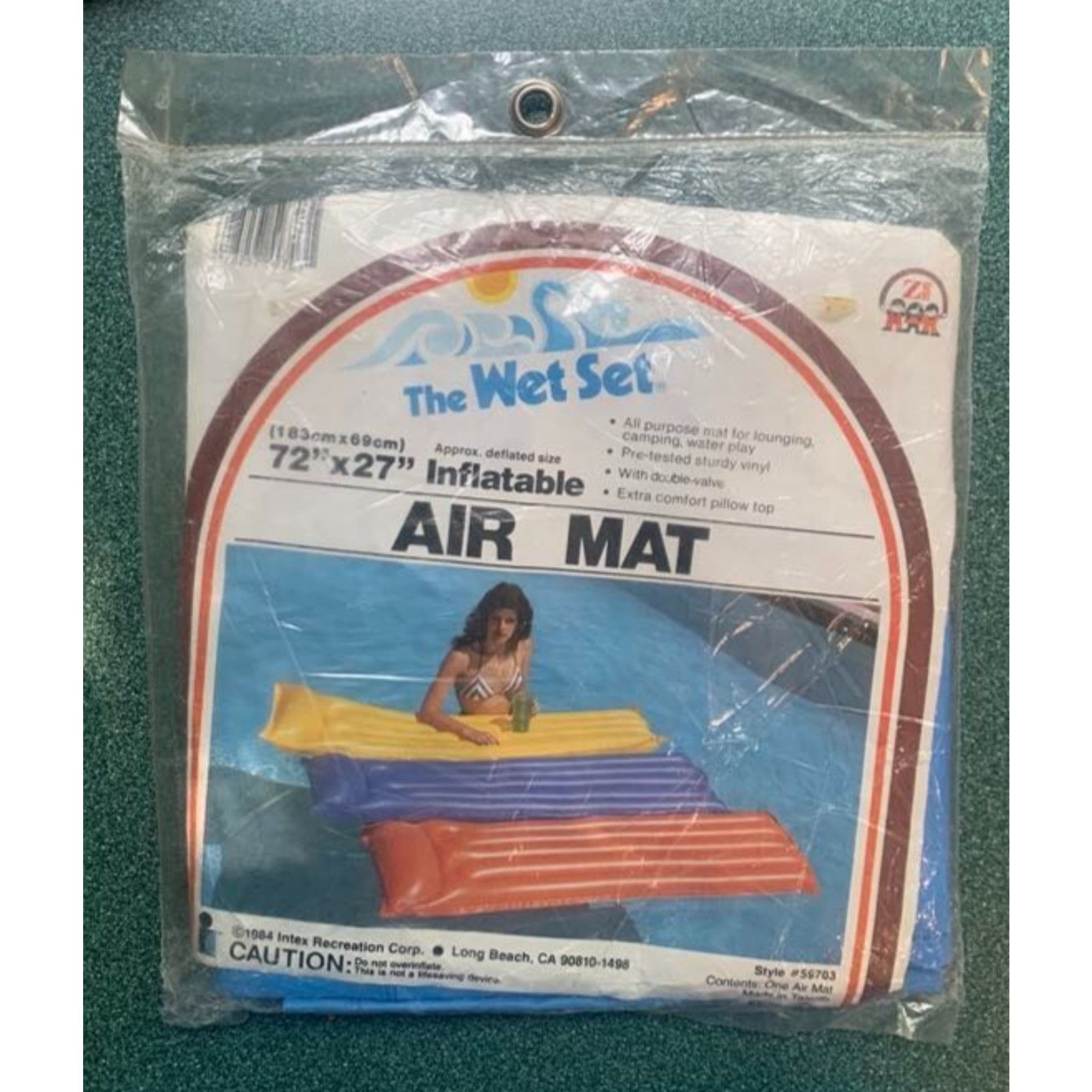 Other VINTAGE 1984 Wet Set Intex Blue Inflatable Mat 59703 72x27 Size ONE SIZE - 4 Thumbnail