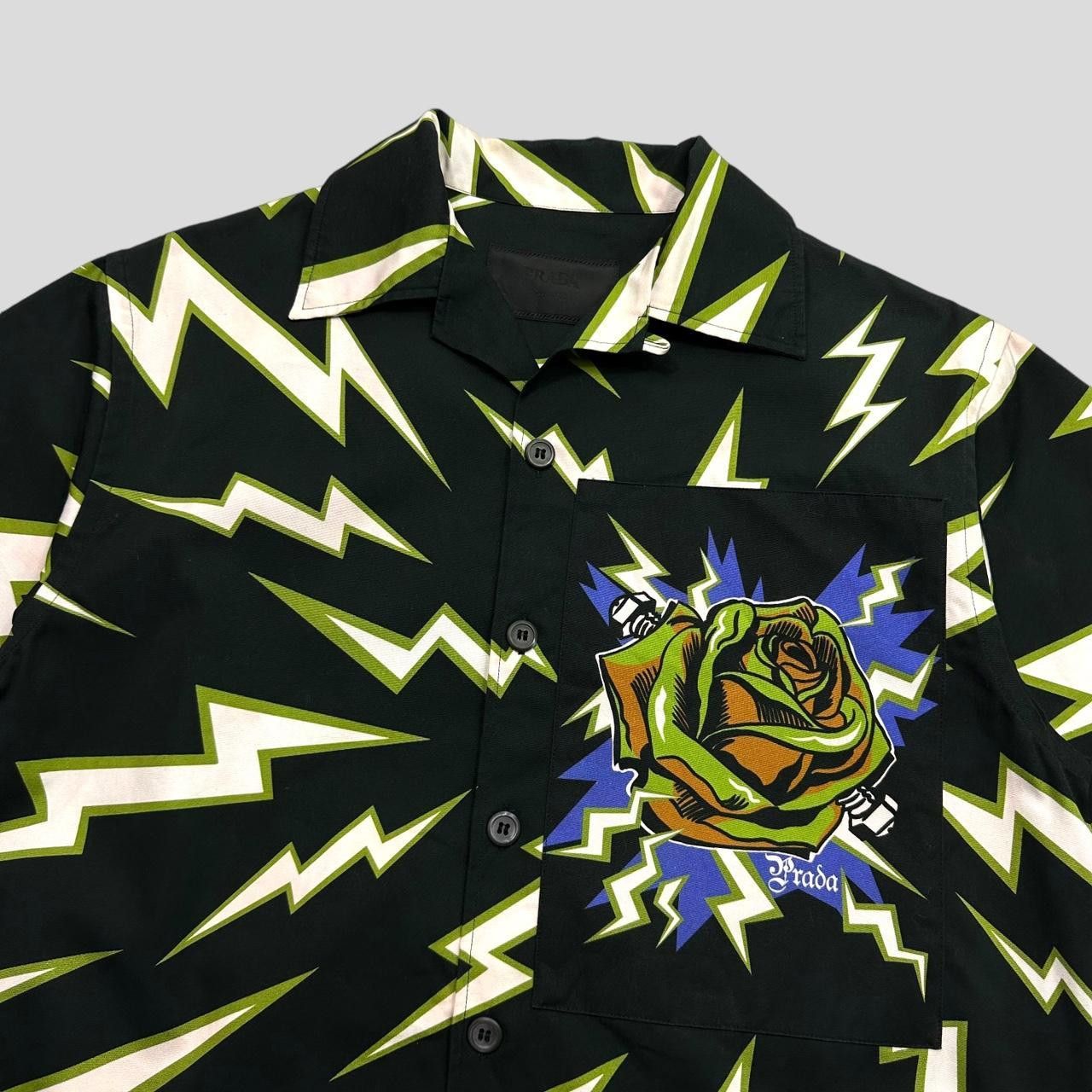 Prada Prada x Frankenstein FW19 Boxy Lightning Shirt - XS (S/M) Size US S / EU 44-46 / 1 - 2 Thumbnail