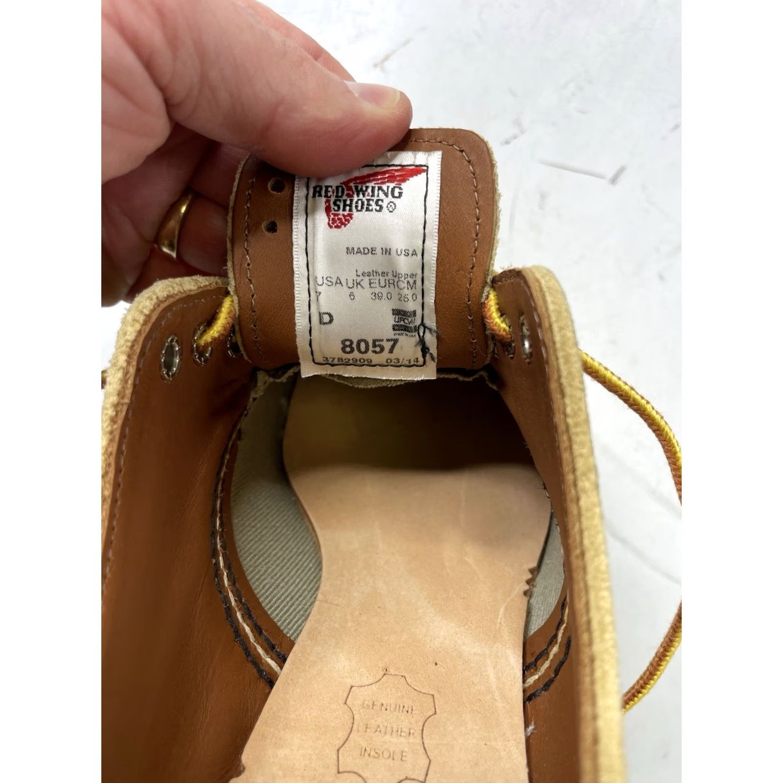 Red Wing Red Wing 8057 Oxford Hawthorne Abilene Roughout Suede Beige Size 7D USA Foreman Boot Leather Lining Moc Toe Workwear Mens Beige Oxfor d? Size US 6 / EU 39 - 2 Thumbnail