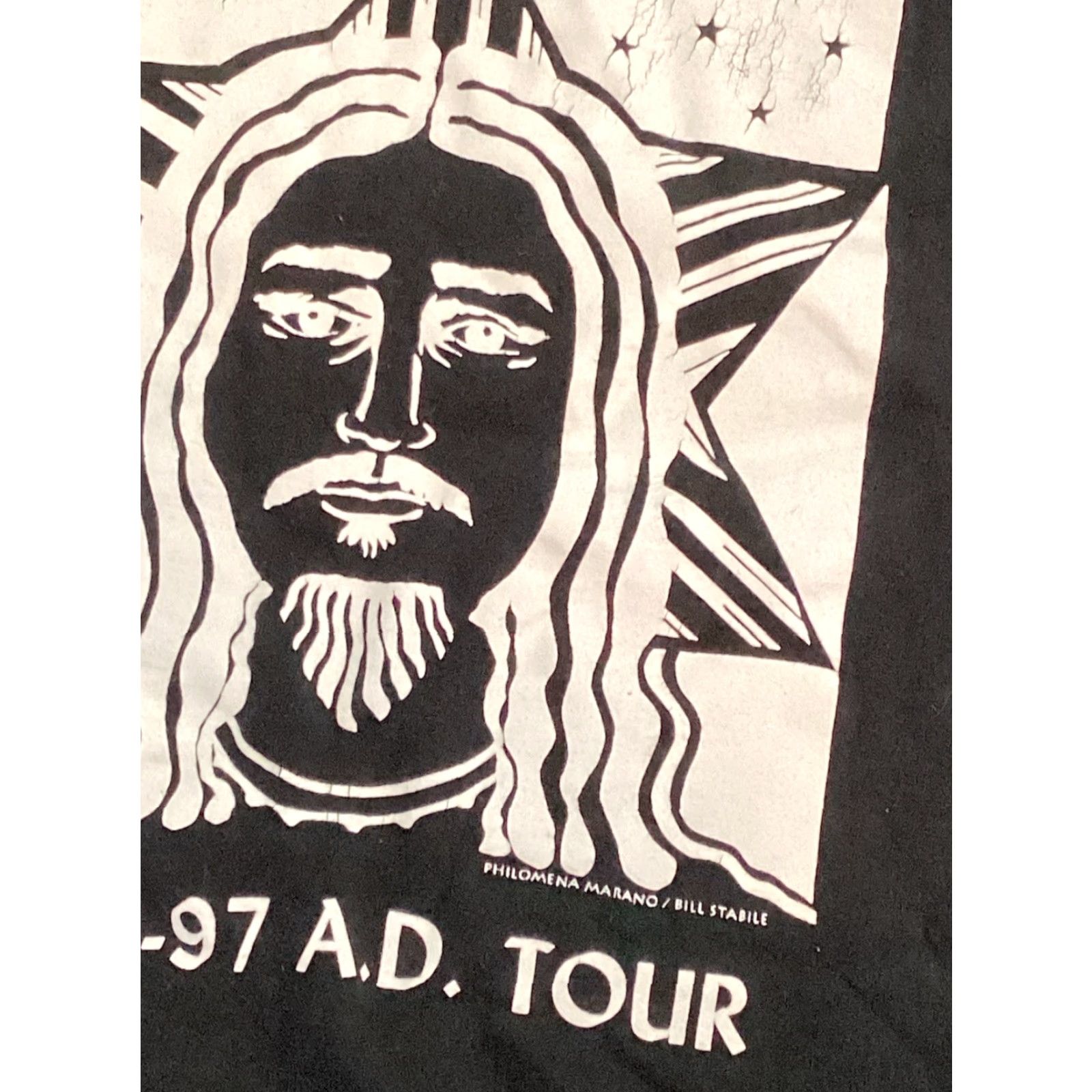 Fruit Of The Loom VINTAGE Jesus A.D. Tour Shirt Fruit of the Loom T-Shirt Black Solid 90s Single Stitch Adult XL Mens Size US L / EU 52-54 / 3 - 3 Thumbnail