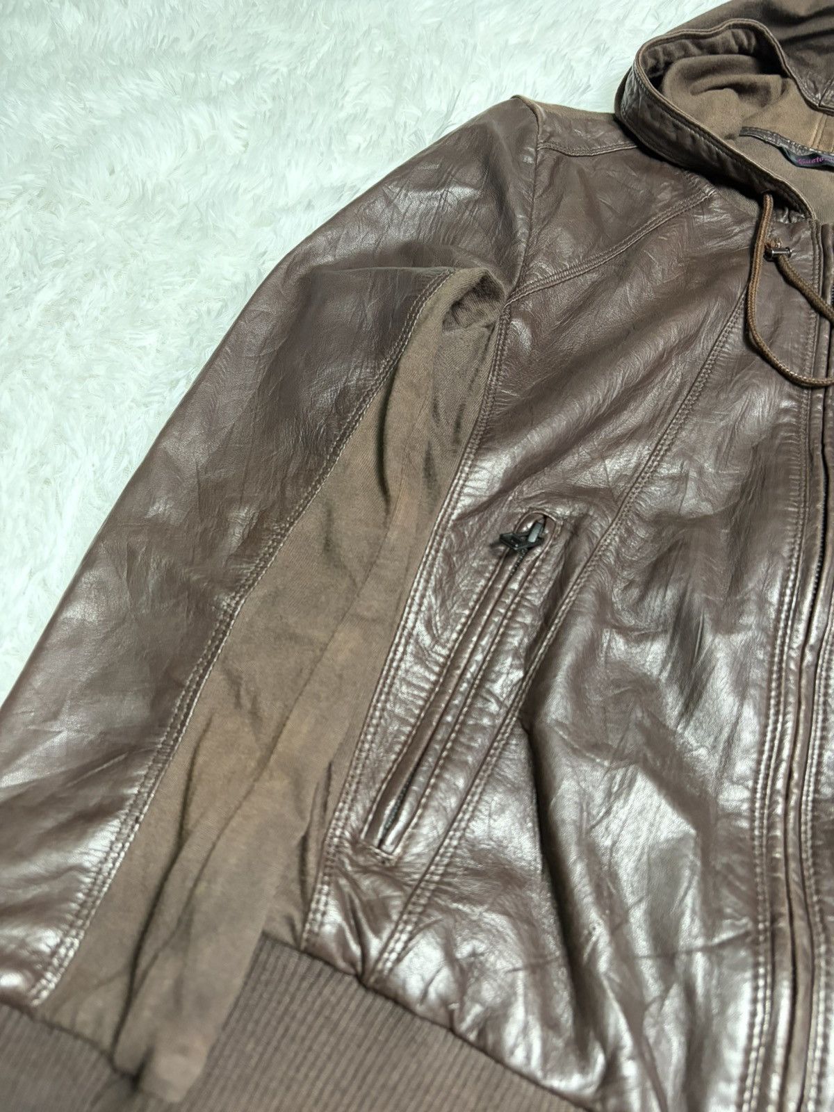 If Six Was Nine Rare Custom Culture hybrid leather jacket Size US XXS / EU 40 - 5 Thumbnail