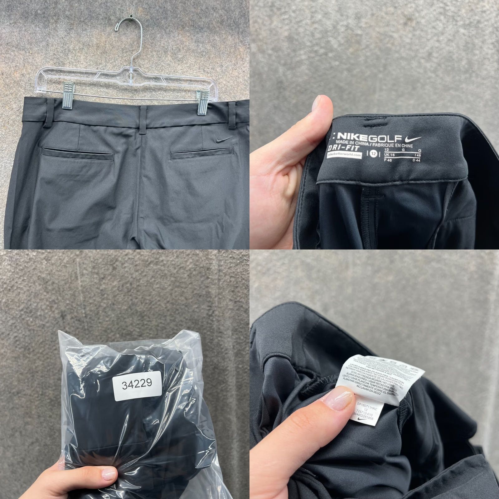 Nike Nike Dri-Fit Pants Womens 12 Black Capri Flat Front Pockets Casual Womens Size 34" / US 12 / IT 48 - 8 Thumbnail