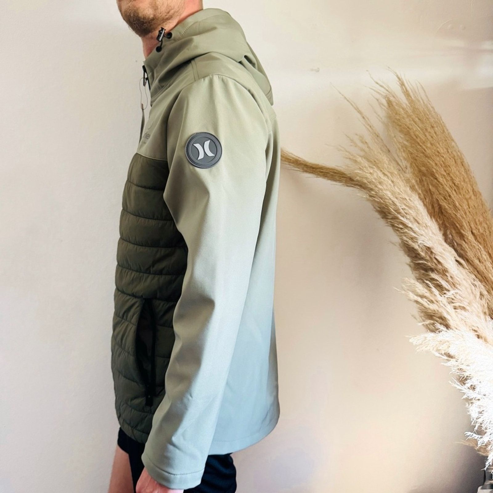 Hurley NEW HURLEY Olive Green Softshell Windproof Puff Jacket Coat Size US M / EU 48-50 / 2 - 6 Thumbnail