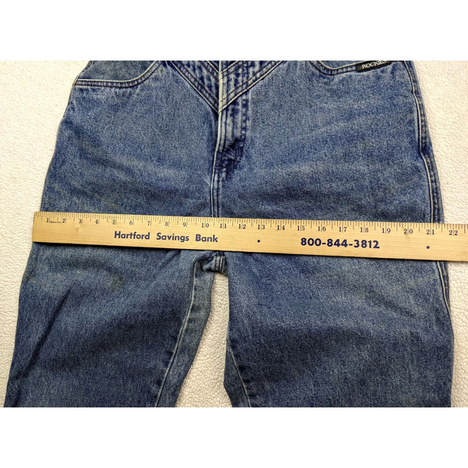 Vintage Vtg Rockies Women Jeans Tall 12T High Rise Tapered Mid Wash Blue Denim Mom Fit Womens Size 27" / US 4 / IT 40 - 6 Thumbnail