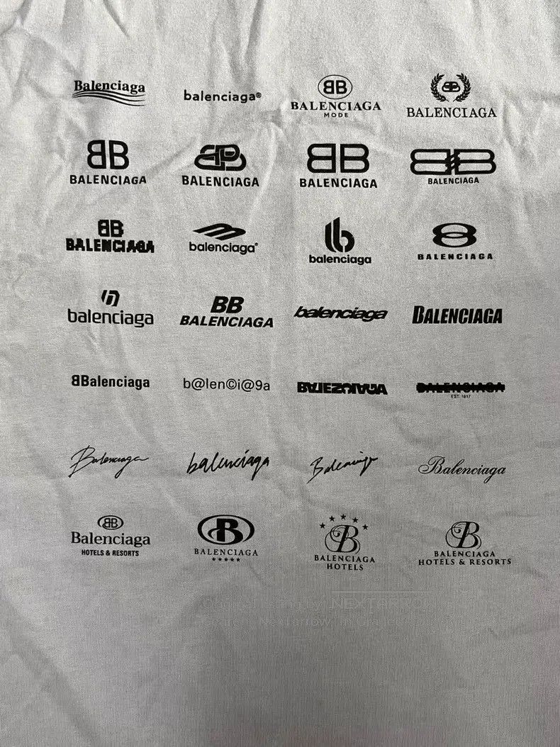 Balenciaga Balenciaga Logo Print Round Neck Short Sleeve T-Shirt Size US L / EU 52-54 / 3 - 3 Thumbnail
