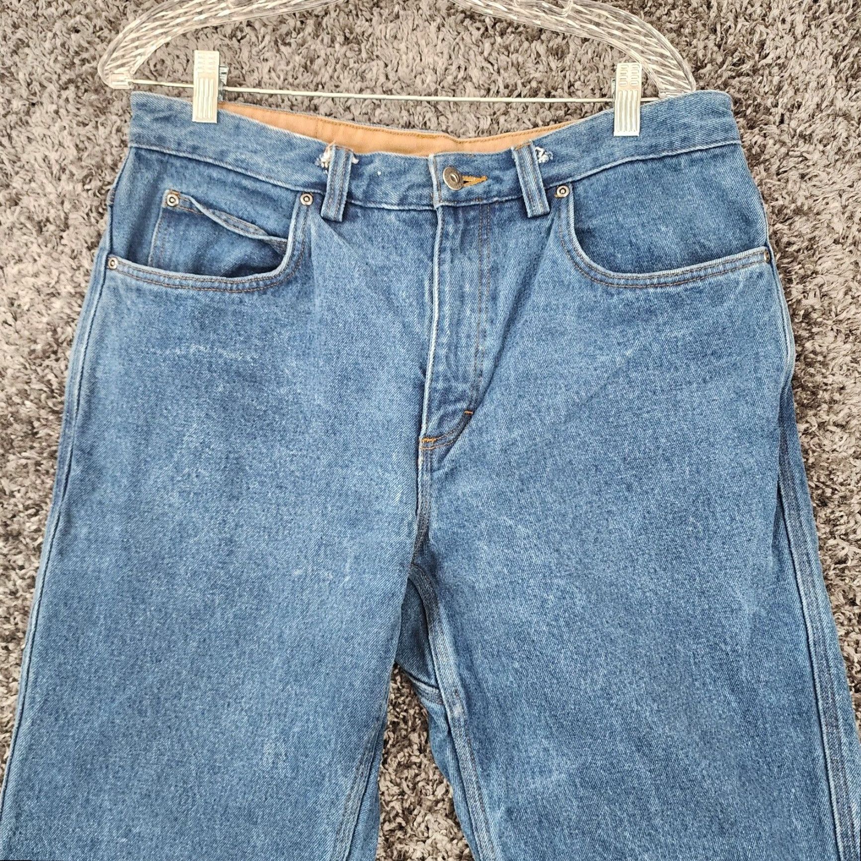Duluth Trading Company Duluth Trading Co Heavy Duty Straight Blue Jeans Mens 34x31 Blue Size US 34 / EU 50 - 2 Thumbnail