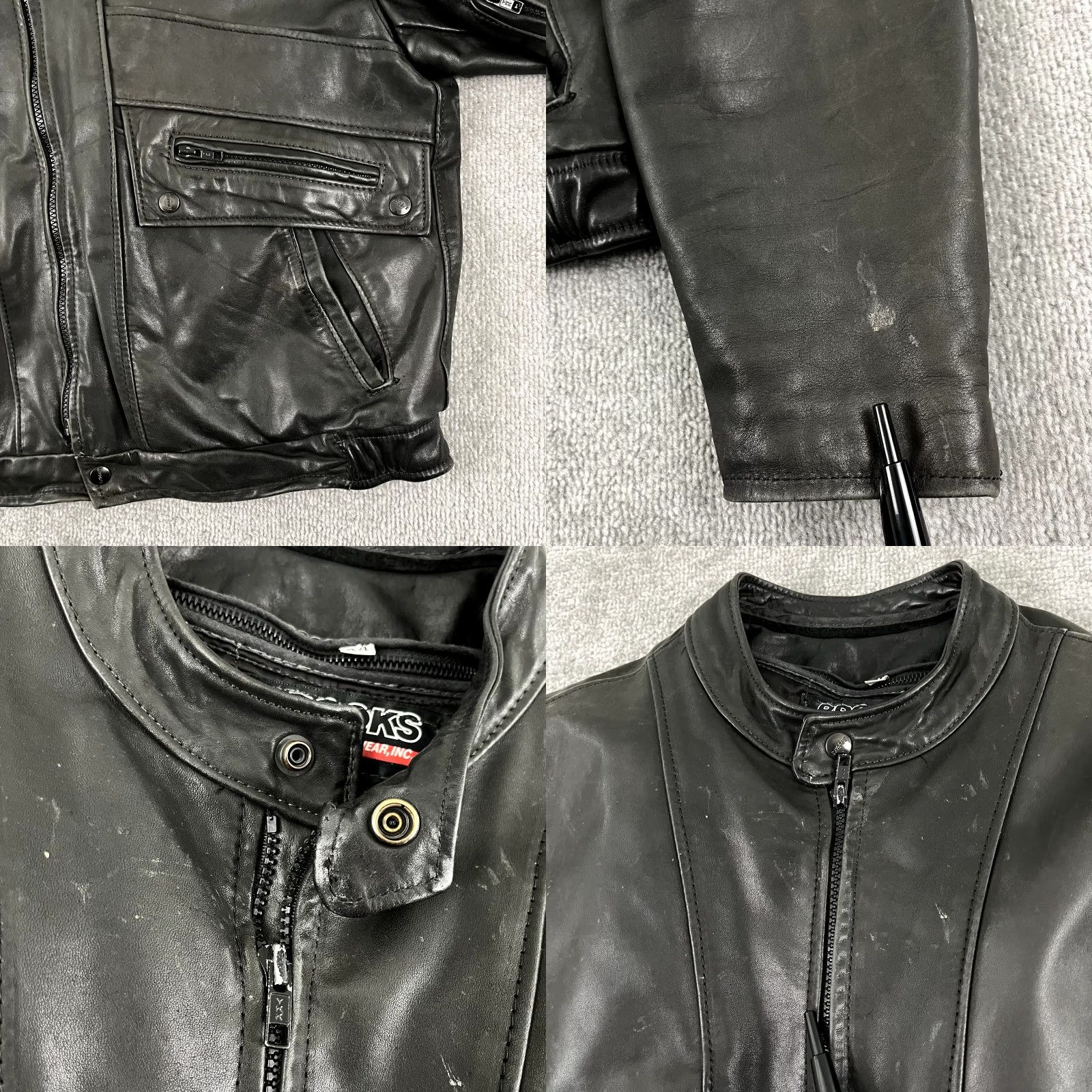 Brooks VINTAGE Brooks Jacket Men Size 44 Black Leather Motorcycle Biker Removable Lining Size US S / EU 44-46 / 1 - 8 Thumbnail