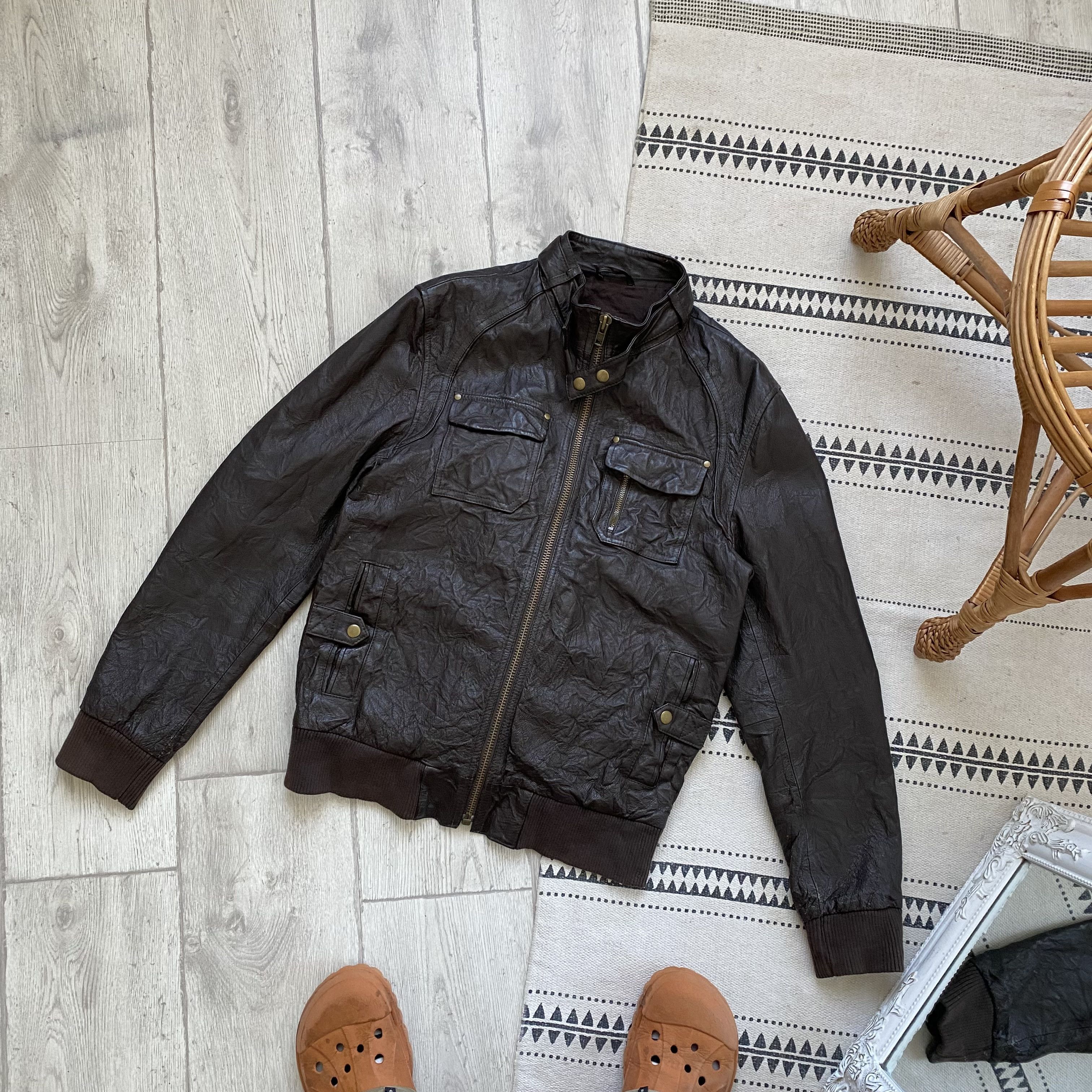 If Six Was Nine Vintage Hooded Leather Jacket Y2K Brown Biker Style Opium Size US M / EU 48-50 / 2 - 2 Thumbnail