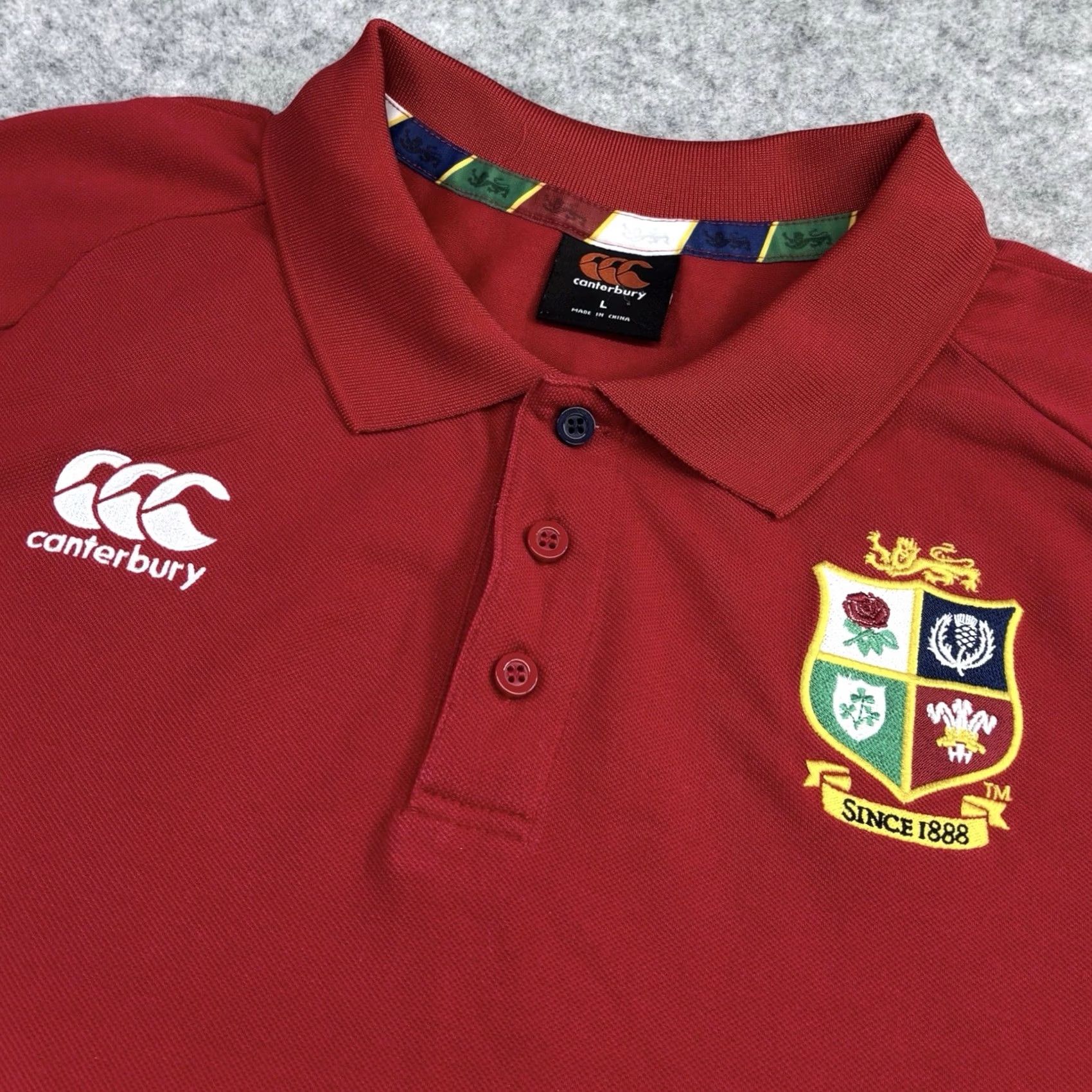 Vintage Canterbury British & Irish Lions pique polo shirt Large Mens Red Rugby Top Used Size US L / EU 52-54 / 3 - 4 Thumbnail