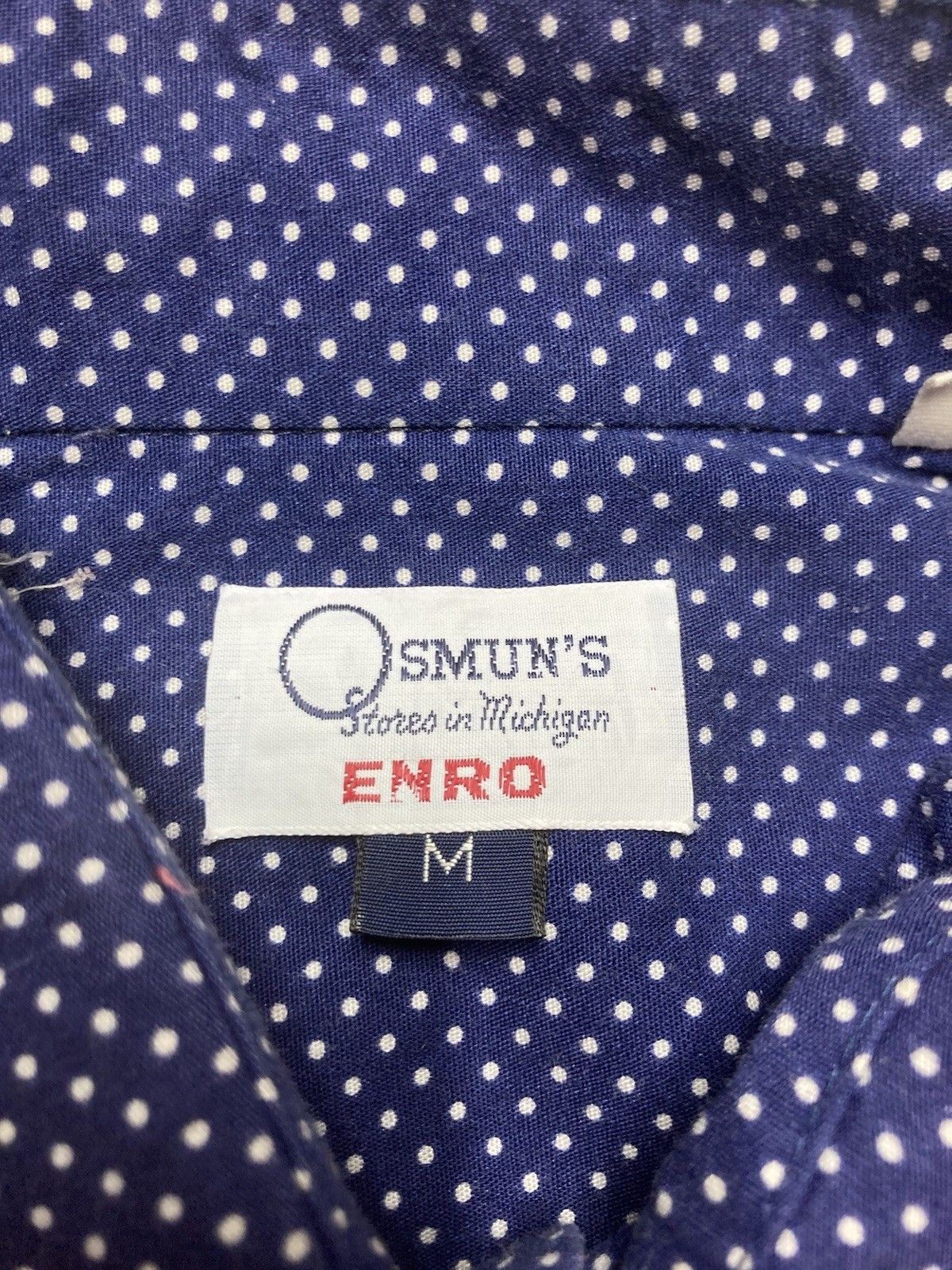 Vintage Vintage 1970s button shirt polka dot indigo blue Enro medium Size US M / EU 48-50 / 2 - 4 Thumbnail