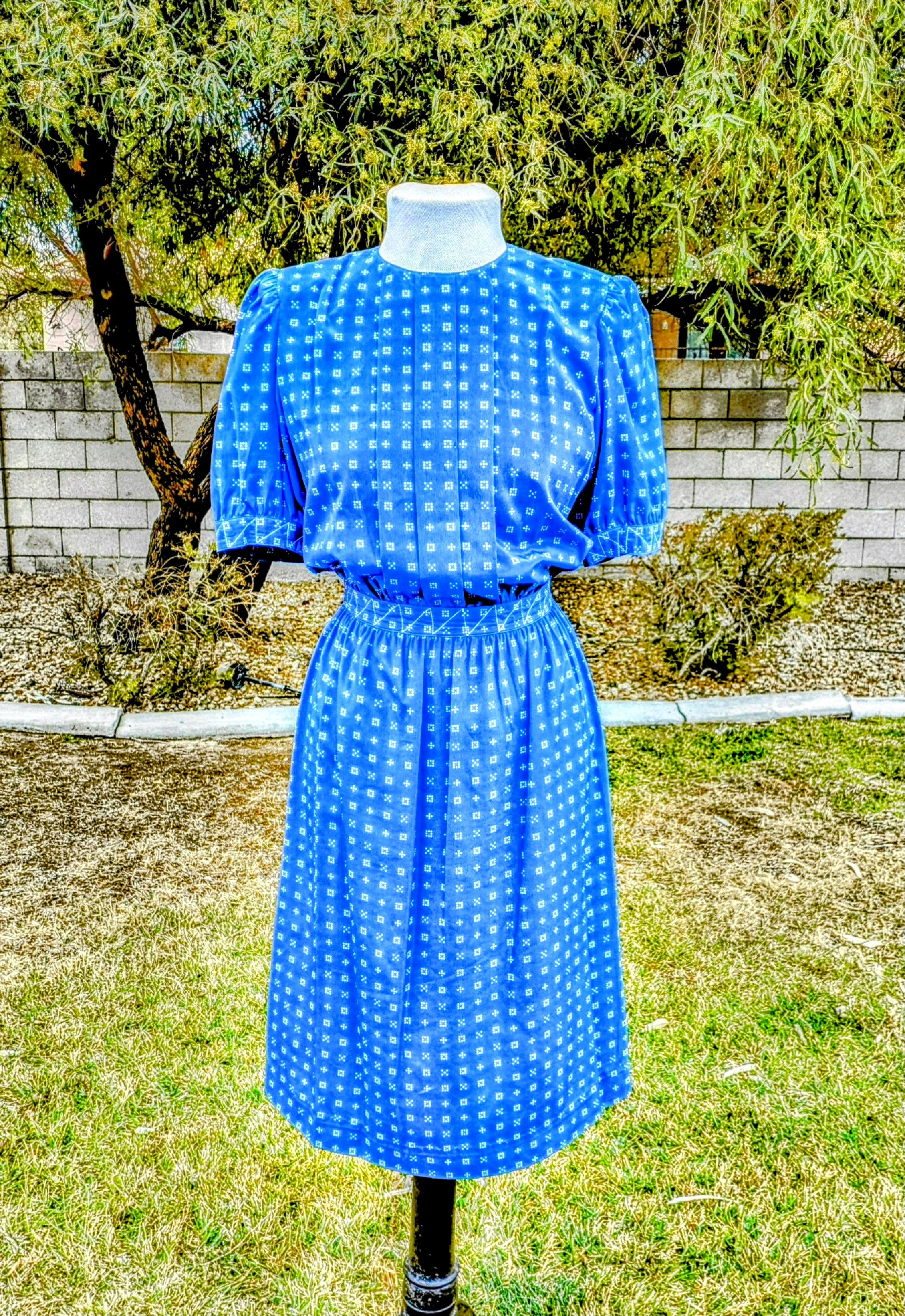 Vintage 1980s VTG Maggy London By Jeannene Booher Silk Midi Dress Size S / US 4 / IT 40 - 1 Thumbnail