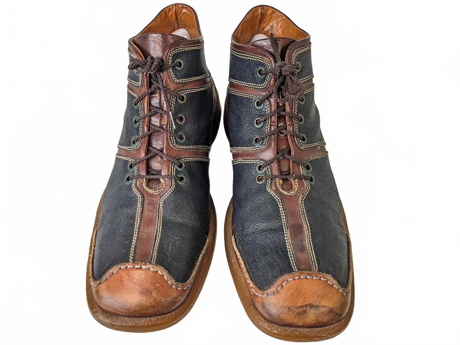 Barracuda Barracuda Old Sail Men Ankle Boots Italy | Black Brown US 8 Size US 8 / EU 41 - 3 Thumbnail