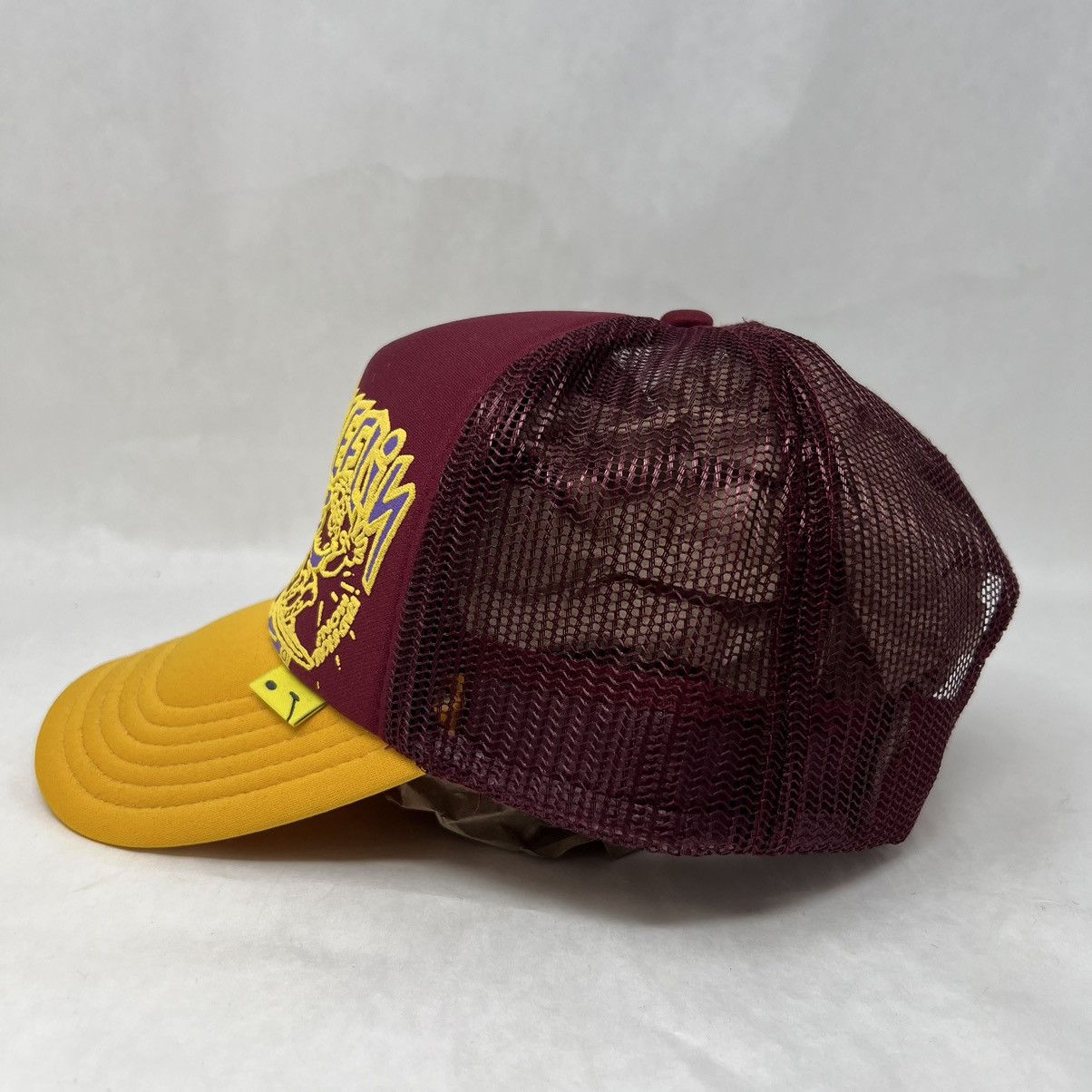 Kapital Kountry Kapital Free Wheelie Trucker Hat Burgundy Gold Size ONE SIZE - 3 Thumbnail