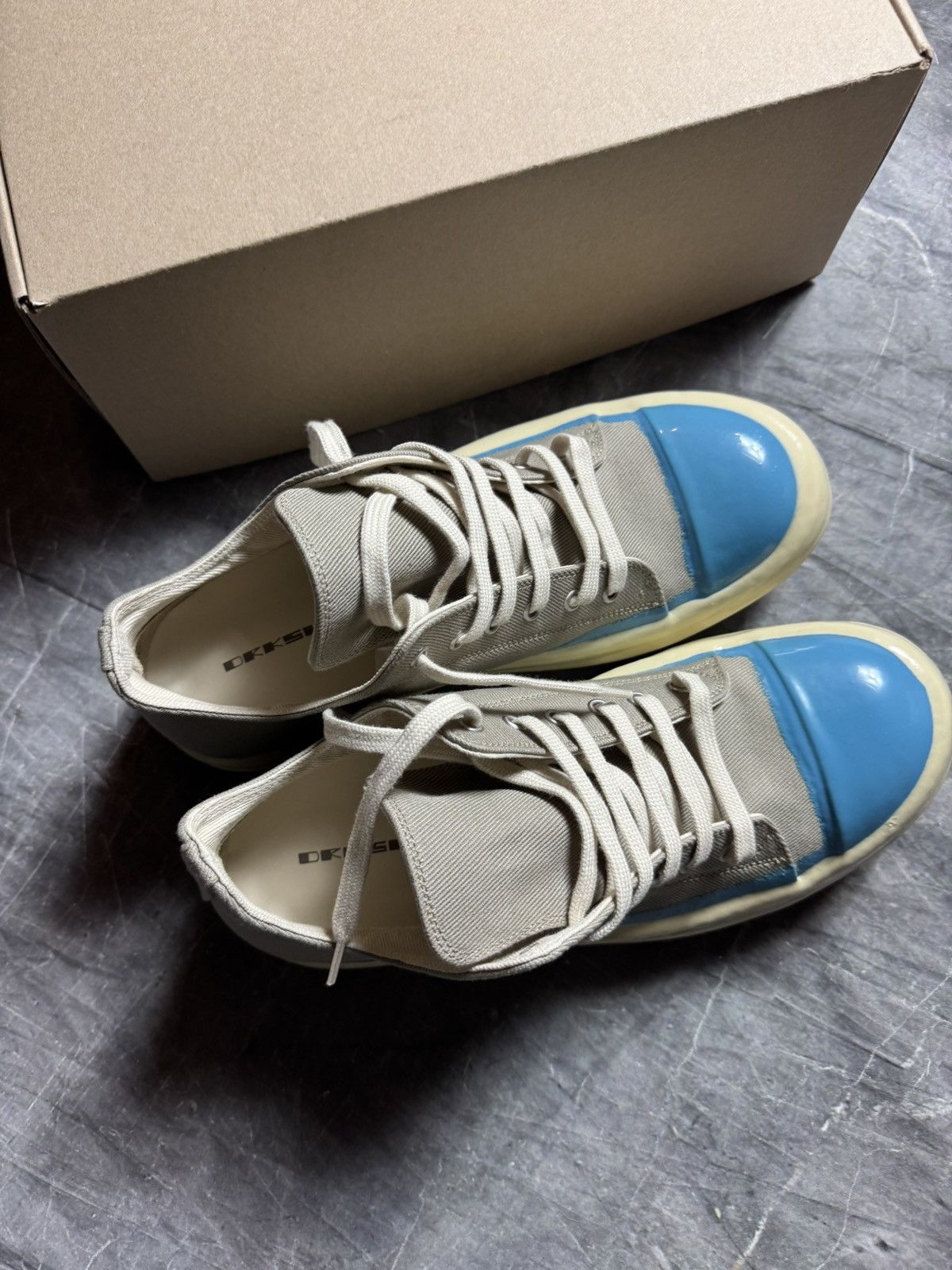 Rick Owens Drkshdw Rick Owens Concordians Sneaks Low Dirty Pearl Light Blue Size US 9.5 / EU 42-43 - 3 Thumbnail
