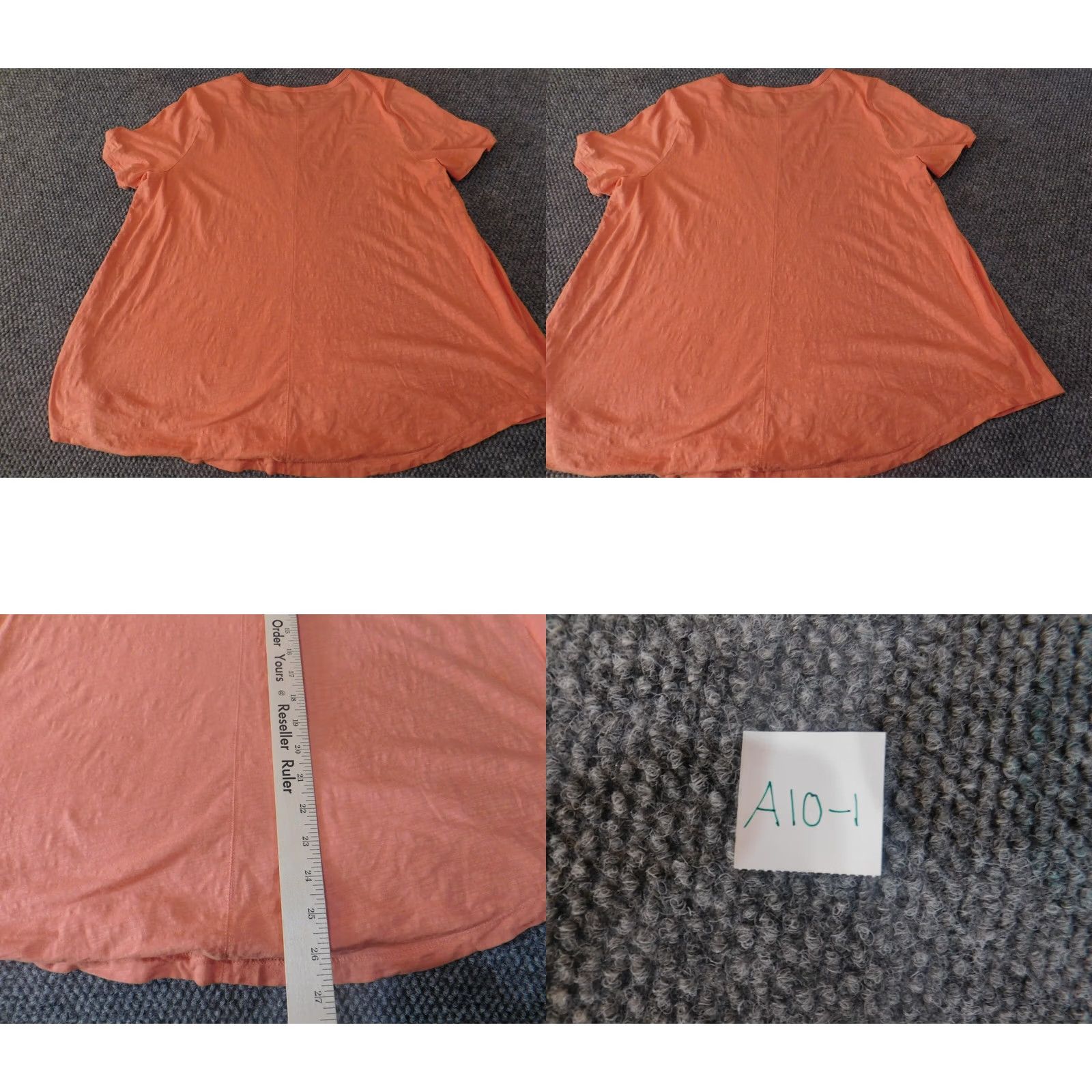 Ann Taylor Ann Taylor Loft Blouse L Womens Maternity Orange Round Neck Short Sleeve Pullover Cotton Solid Ruffle Casual Casual Sleeve Boya? Size L / US 10 / IT 46 - 8 Thumbnail